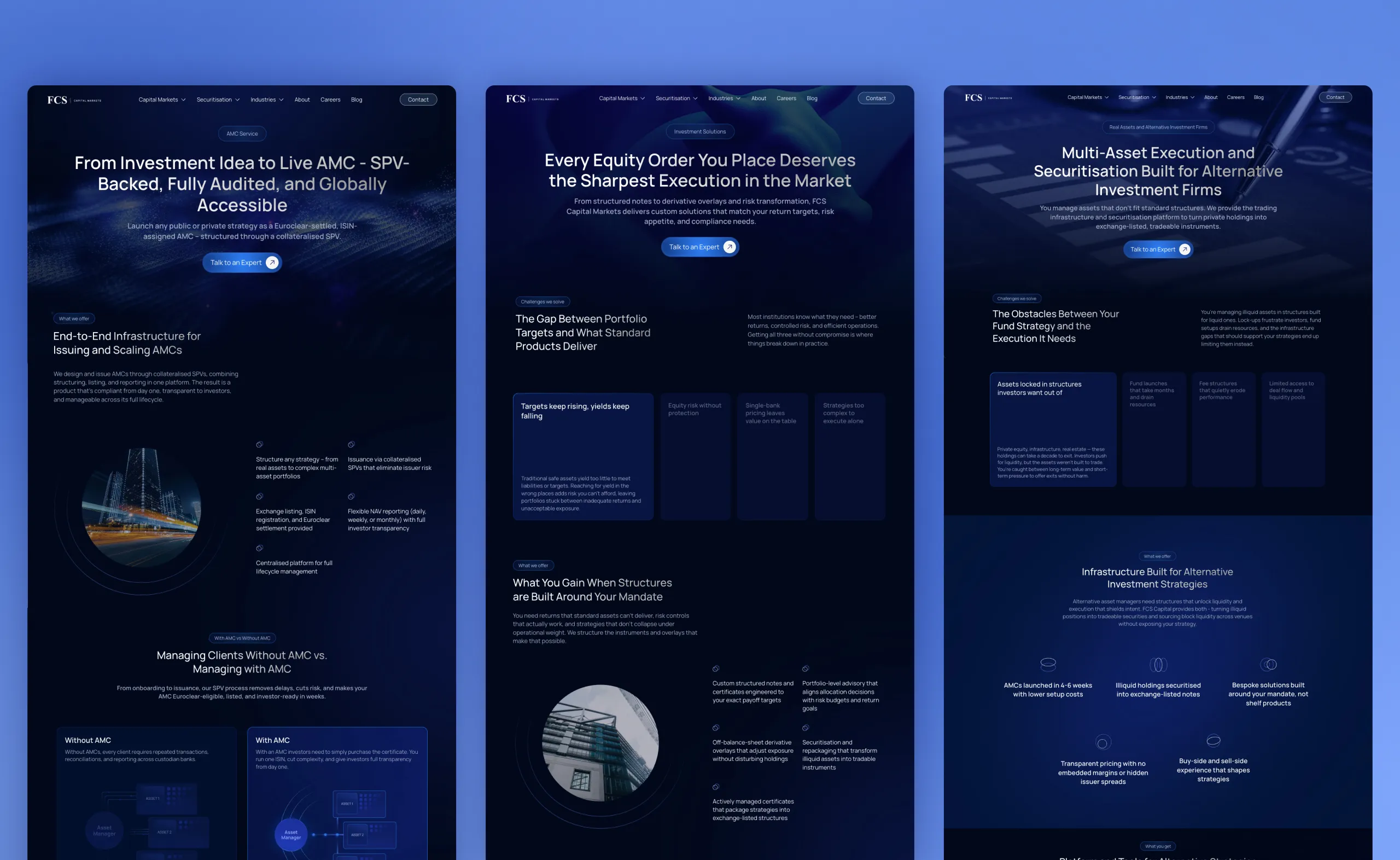 FCS Capital Markets Web Design: Desktop