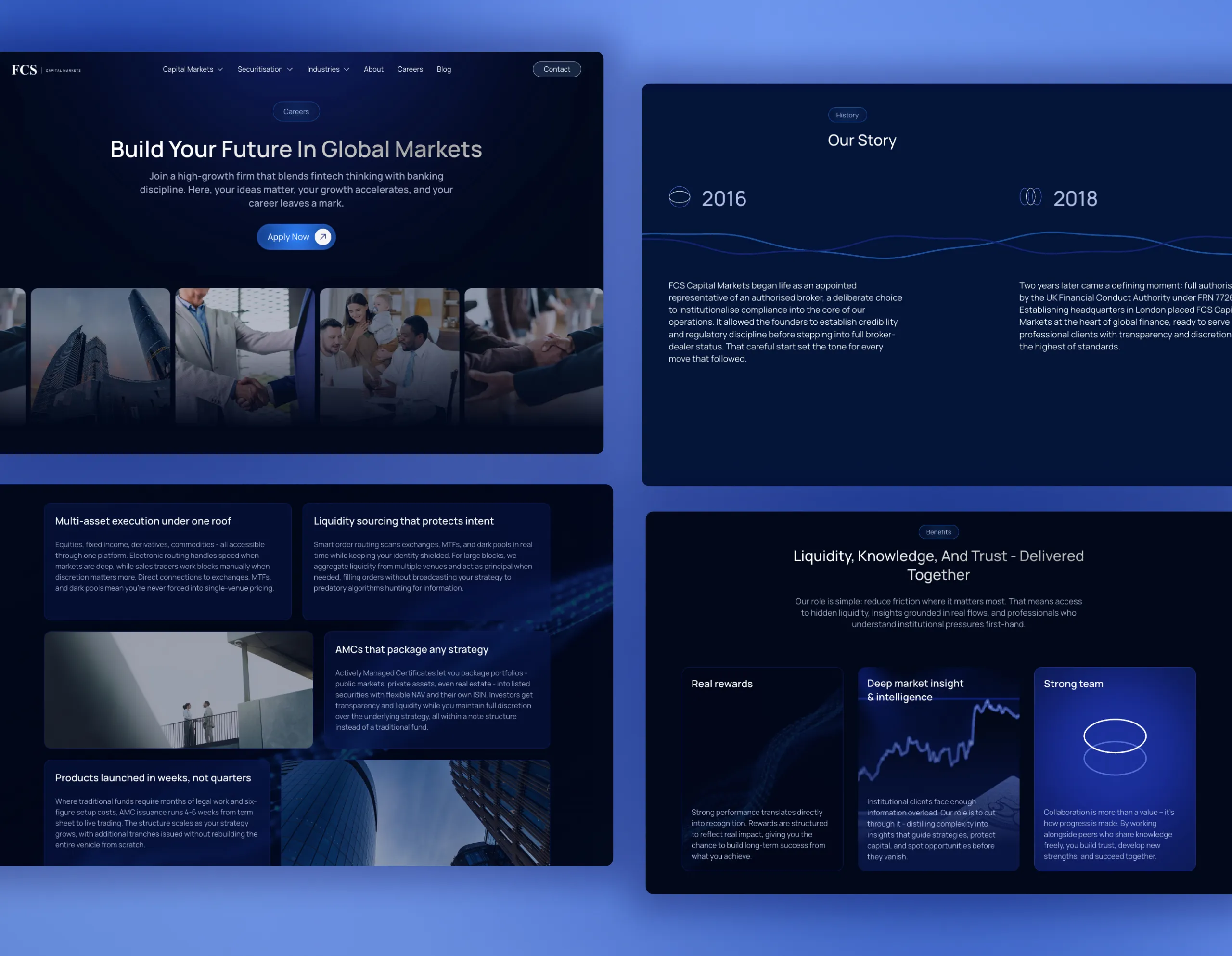 FCS Capital Markets Web Design: Desktop