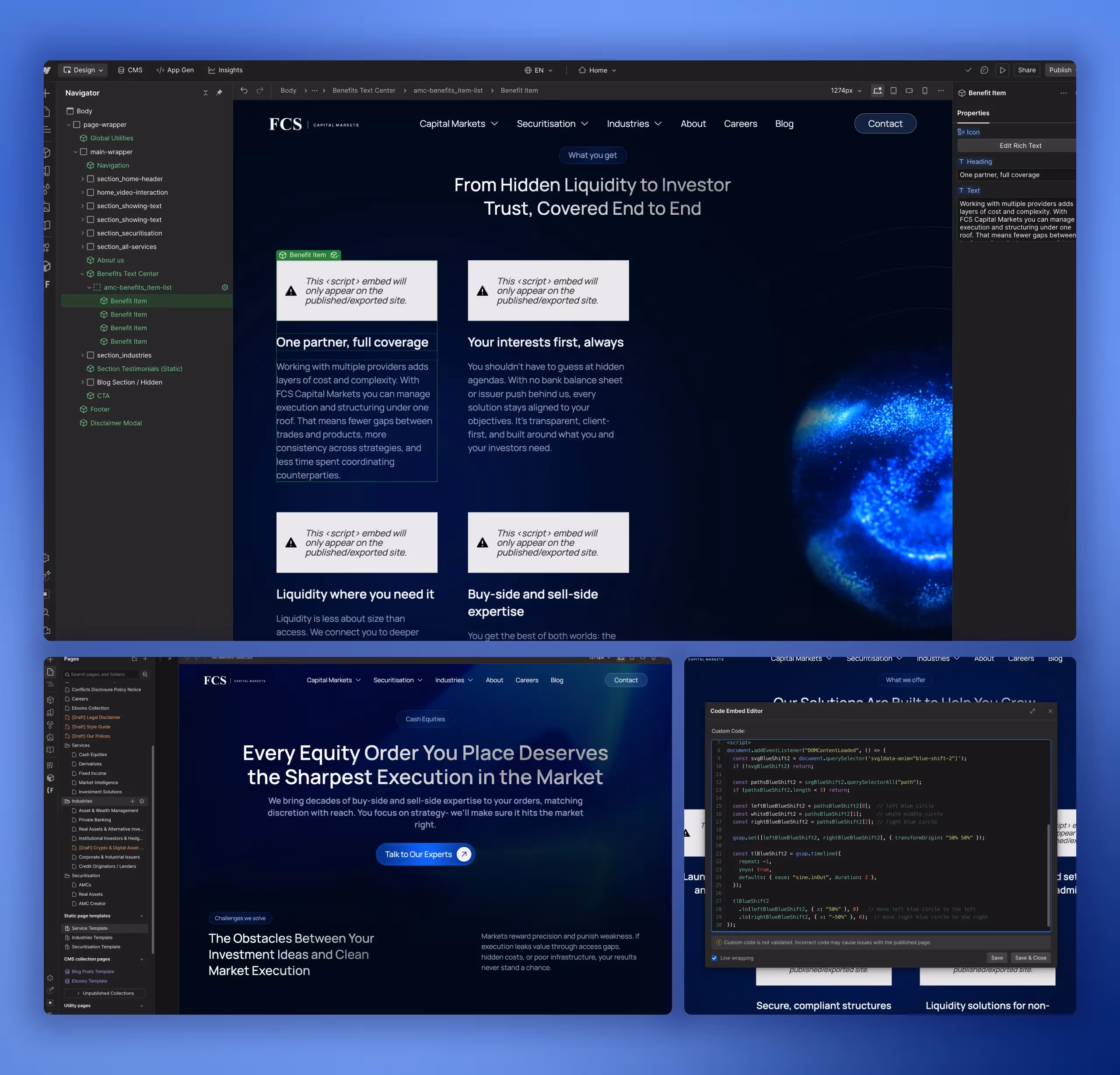 FCS Capital Markets Webflow Development