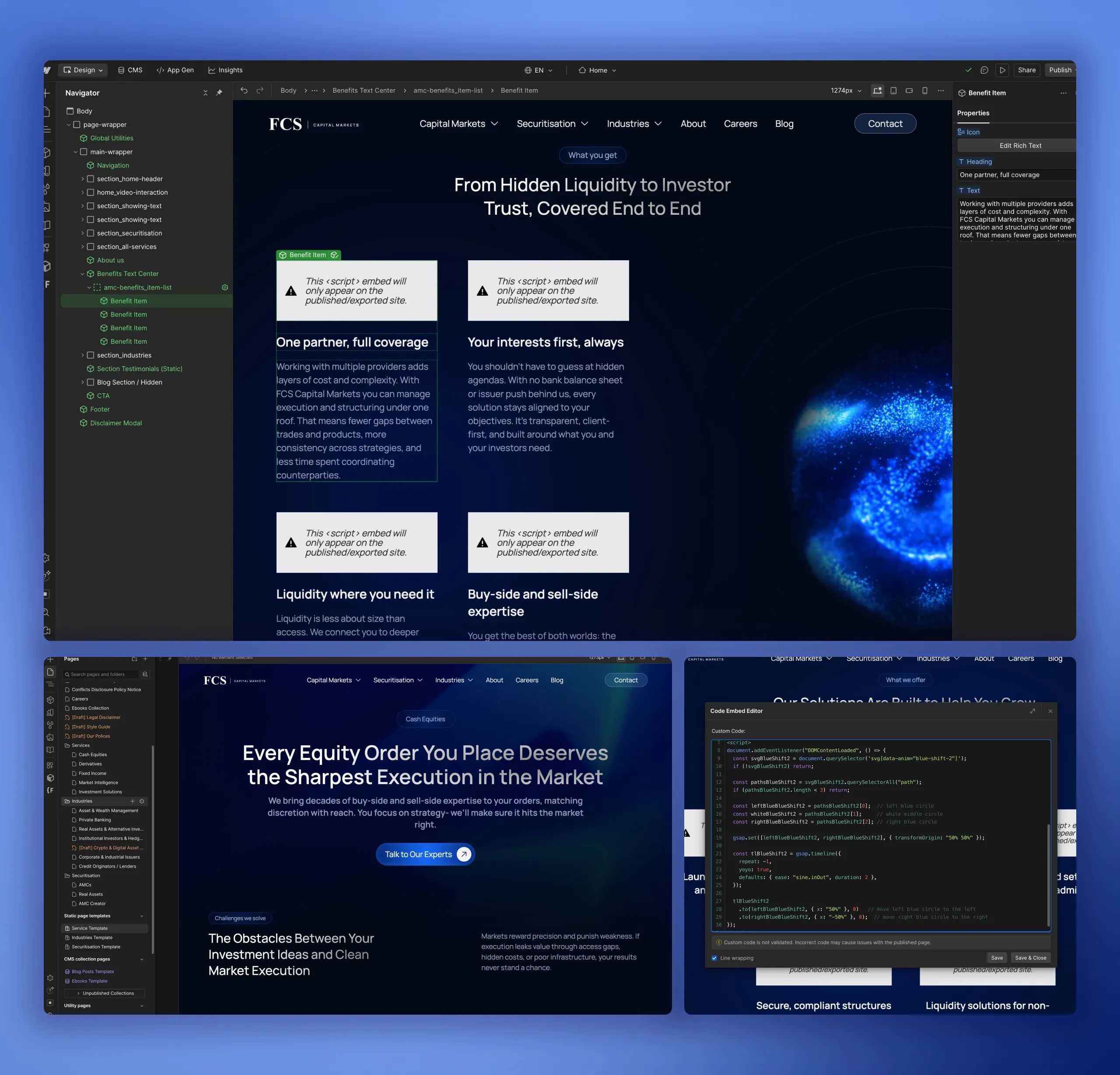 FCS Capital Markets Webflow Development