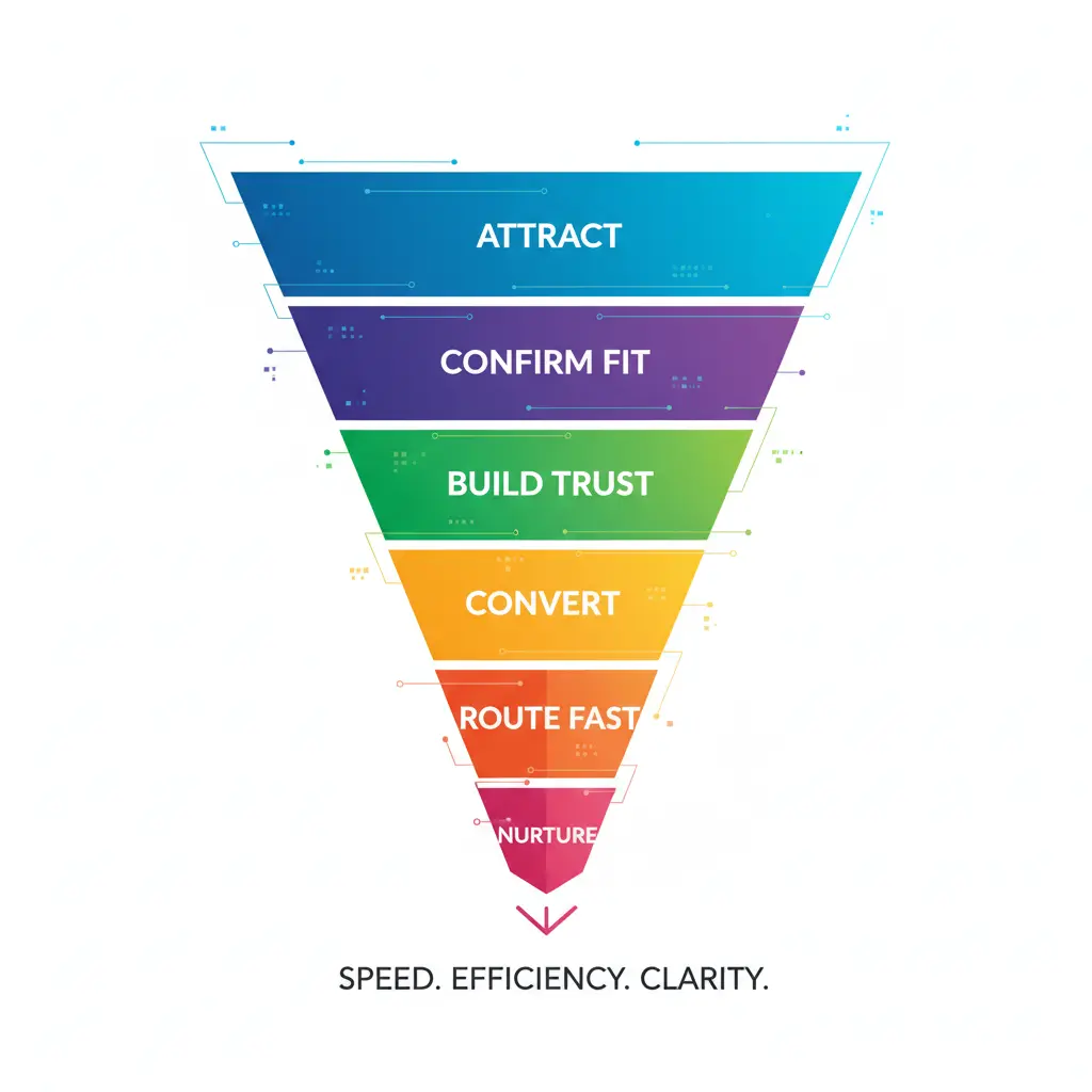 how to generate high quality b2b leads: attract, confirm fit, build trust, route fast, nurture