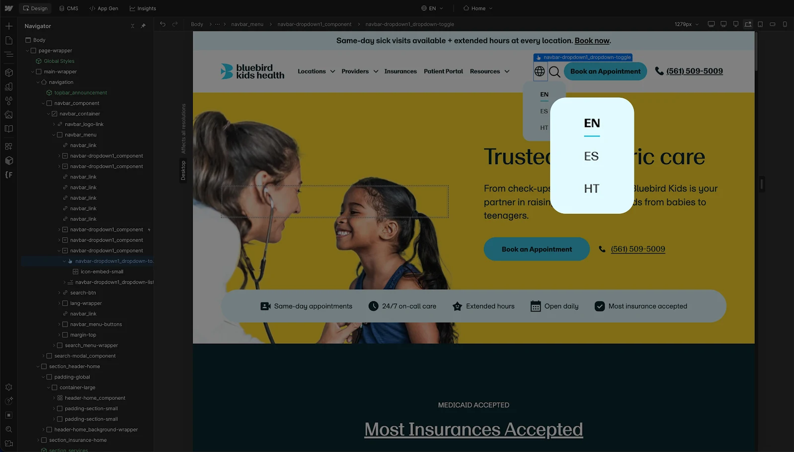 Webflow localization: b2b sales funnel