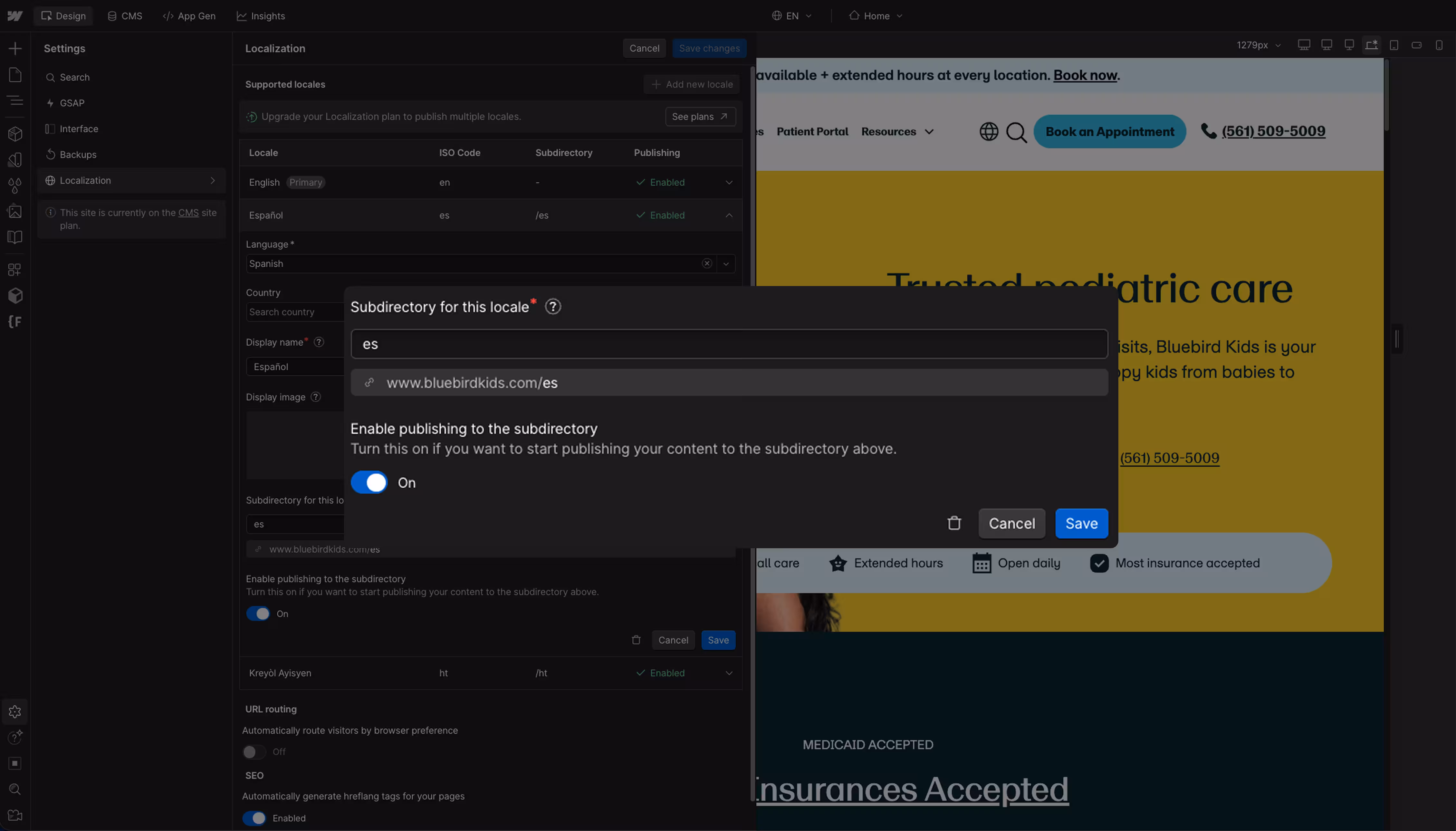 Publishing a subdirectory