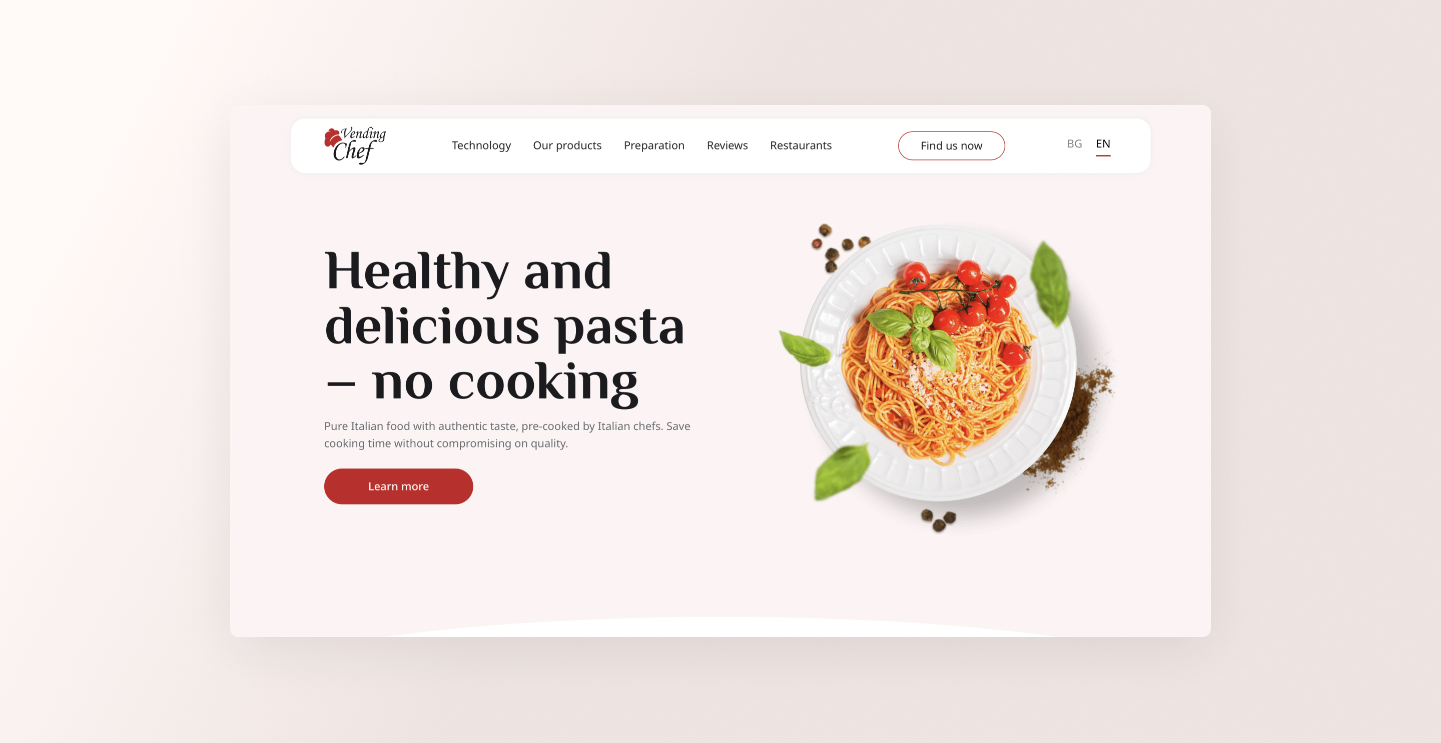 Vending Chef's website screenshot