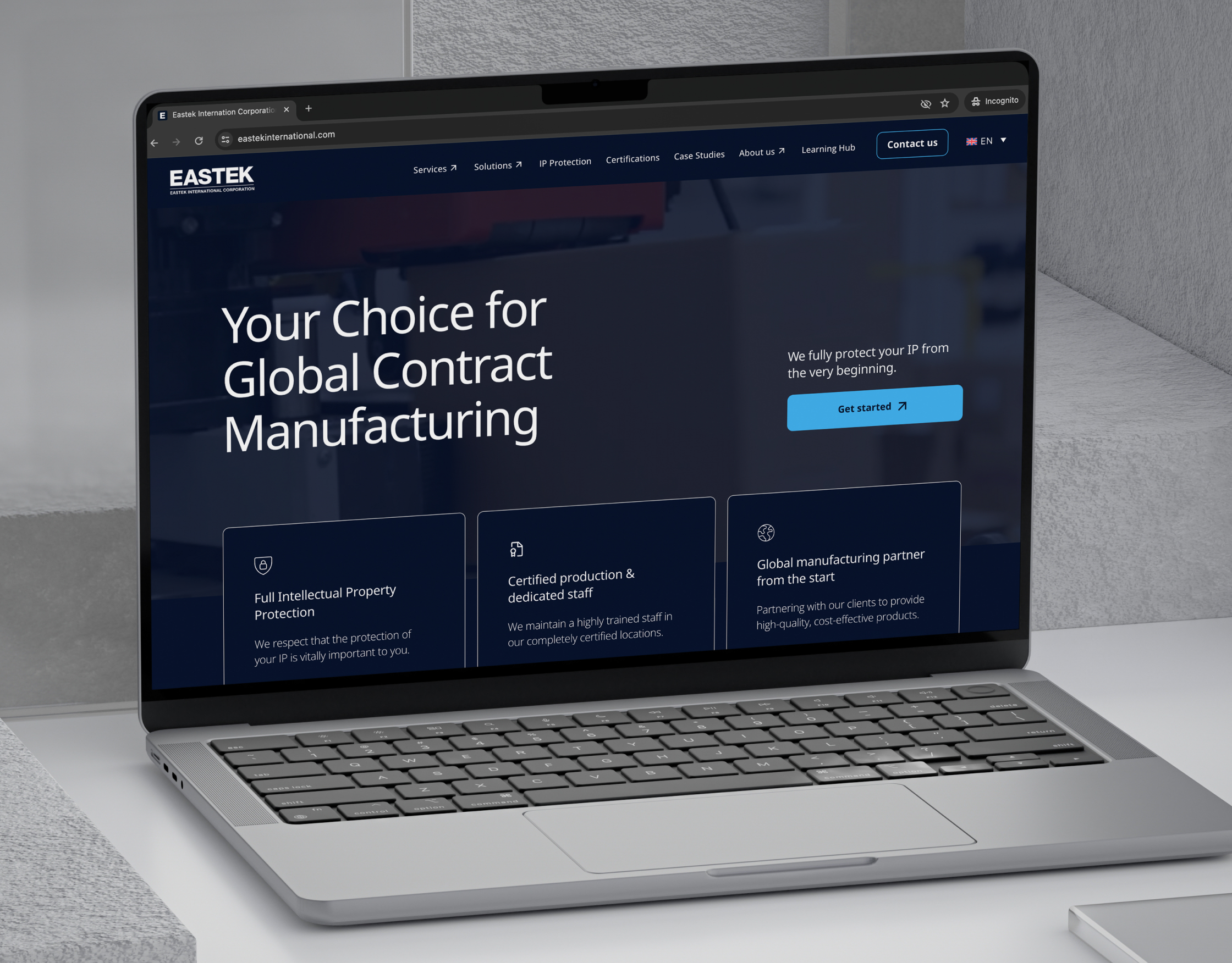 Eastek website overview on desktop and mobile