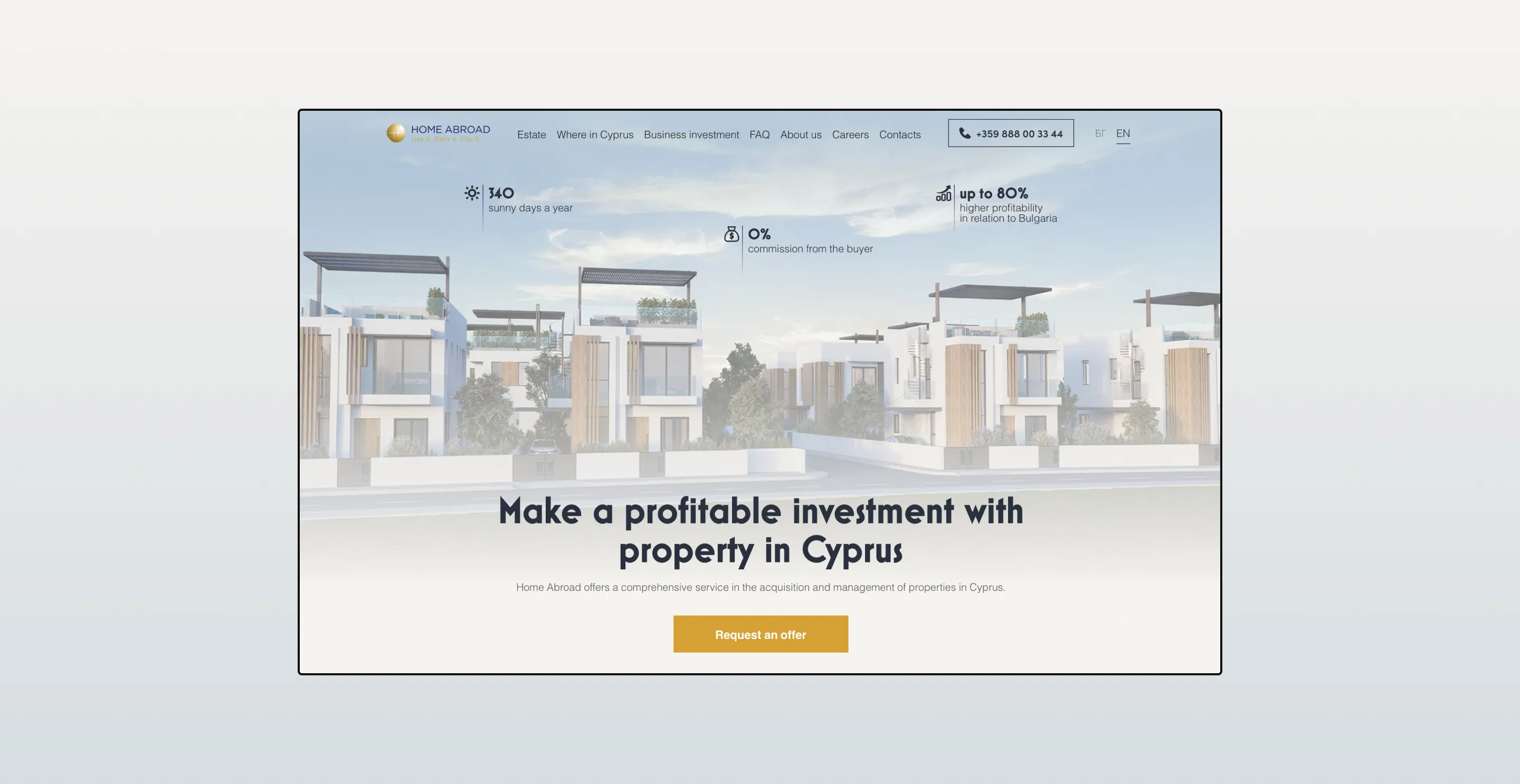 HomeAbroad website overview on mobile and desktop