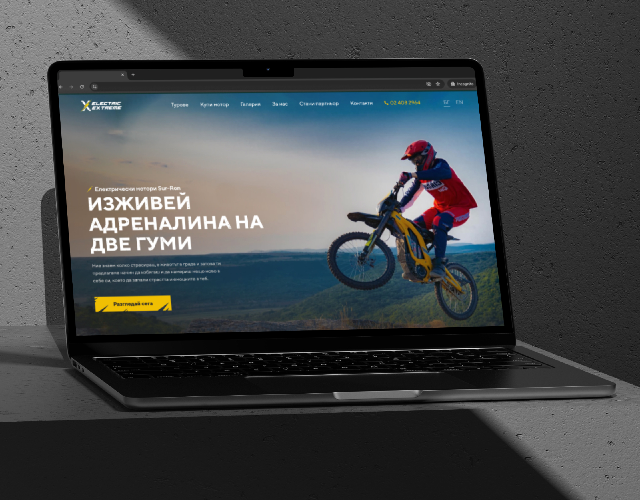 Electric Extreme's Website Homepage - hero screenshot