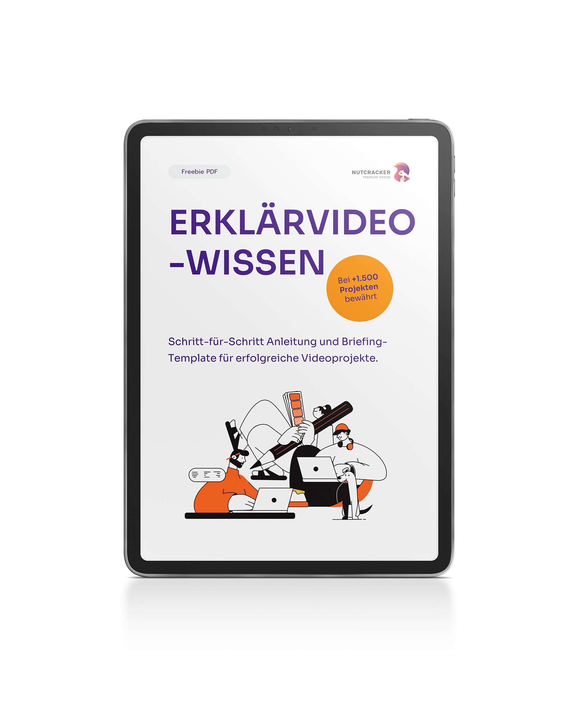 iPad mit dem Cover vom nutcracker Freebie: Creative-Briefing-Guide