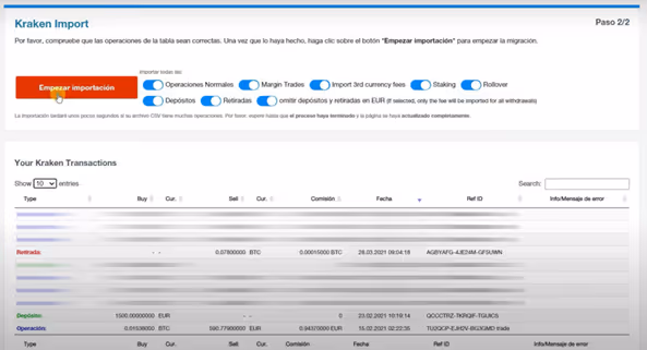 operaciones en exchange
