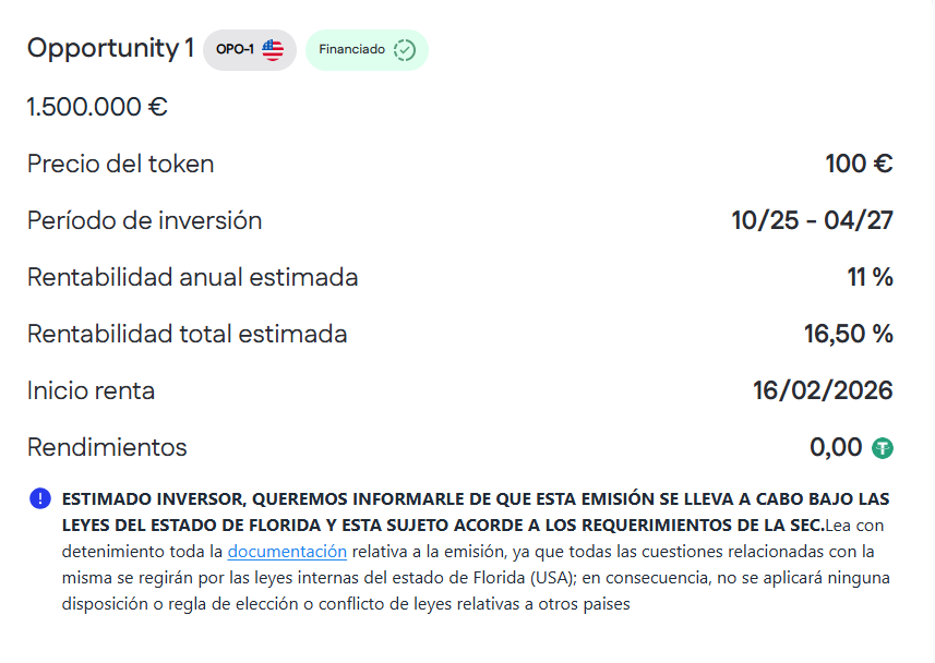 OPPORTUNITY 1 DESCRIPTION