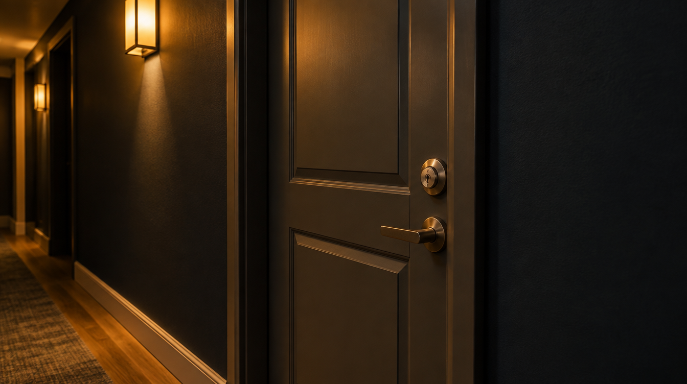 Puerta de entrada de una vivienda con una notificación judicial de desahucio
