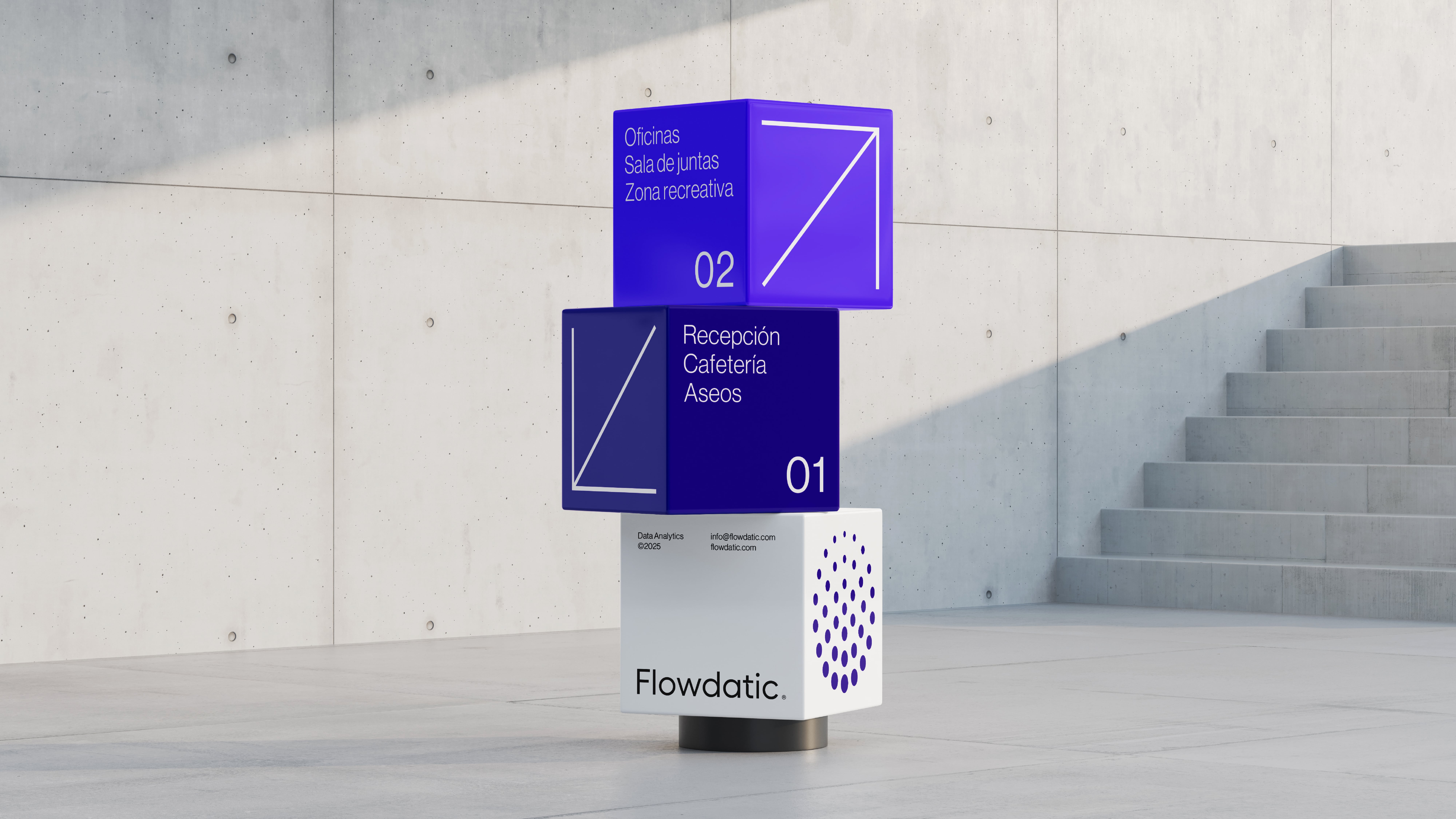 Diseño de paneles corporativos con identidad visual de Flowdatic
