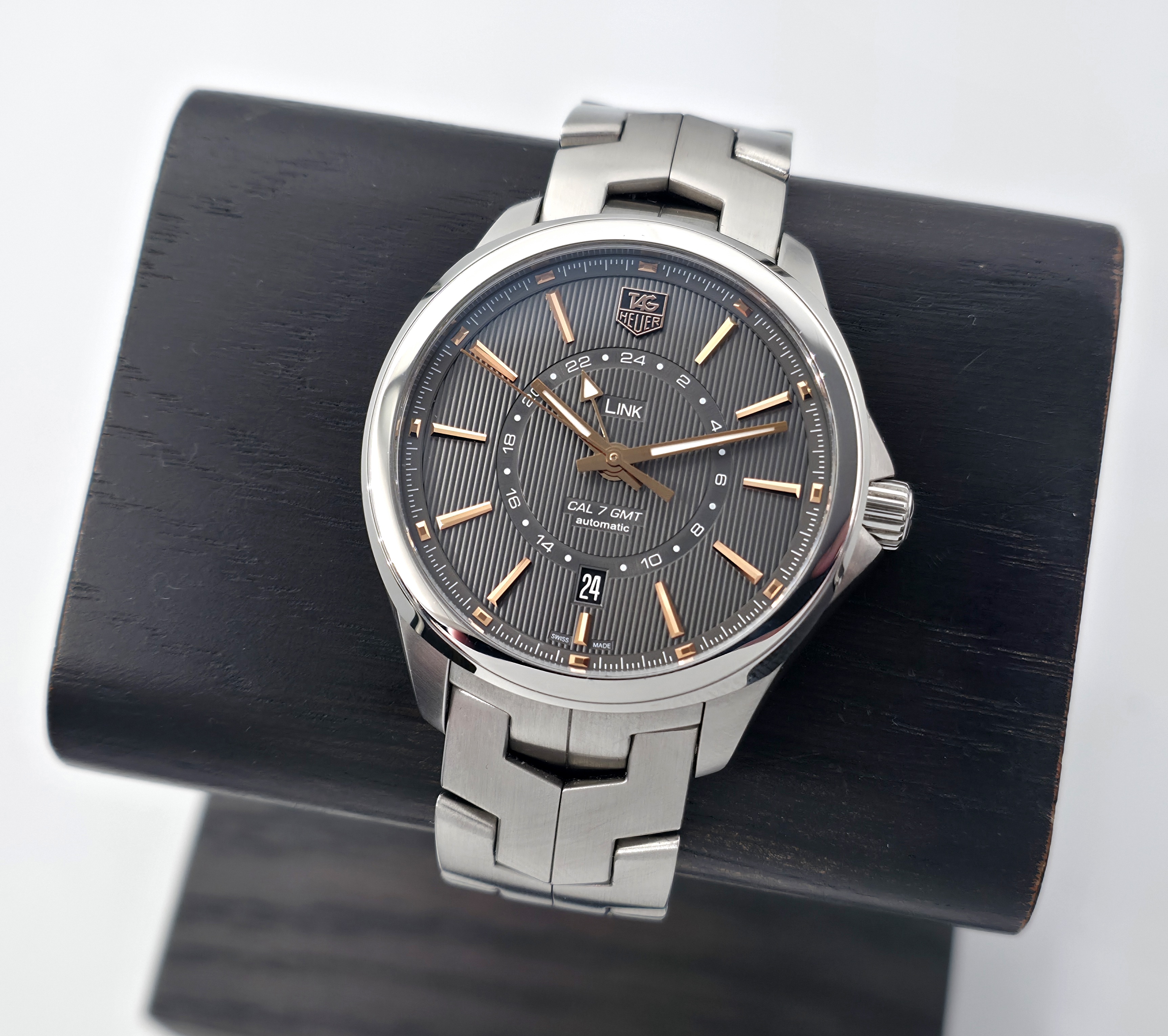 Tag Heuer Link Calibre 7 GMT 42mm (12/2016) Huollettu 09/2025
