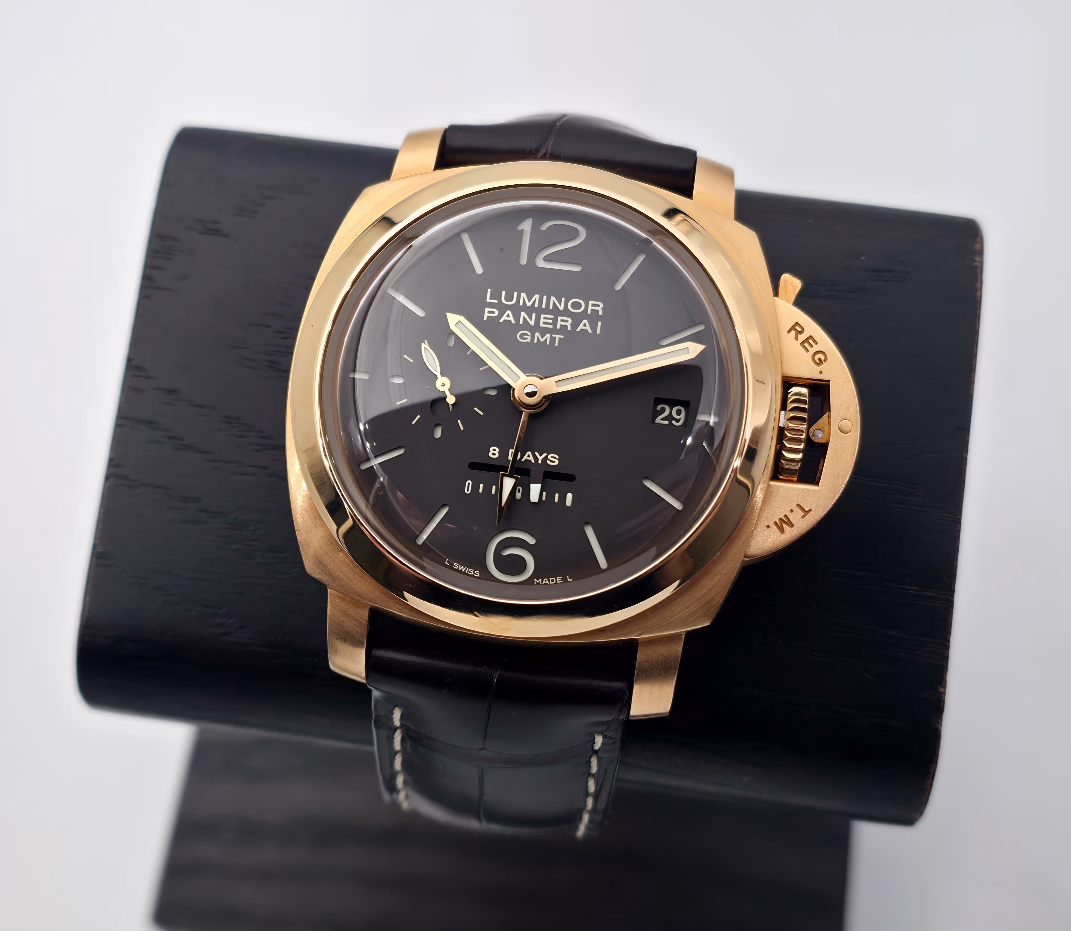 Panerai Luminor 1950 8 Days GMT 44mm 18k Gold (2007, Huol. 05/2026)