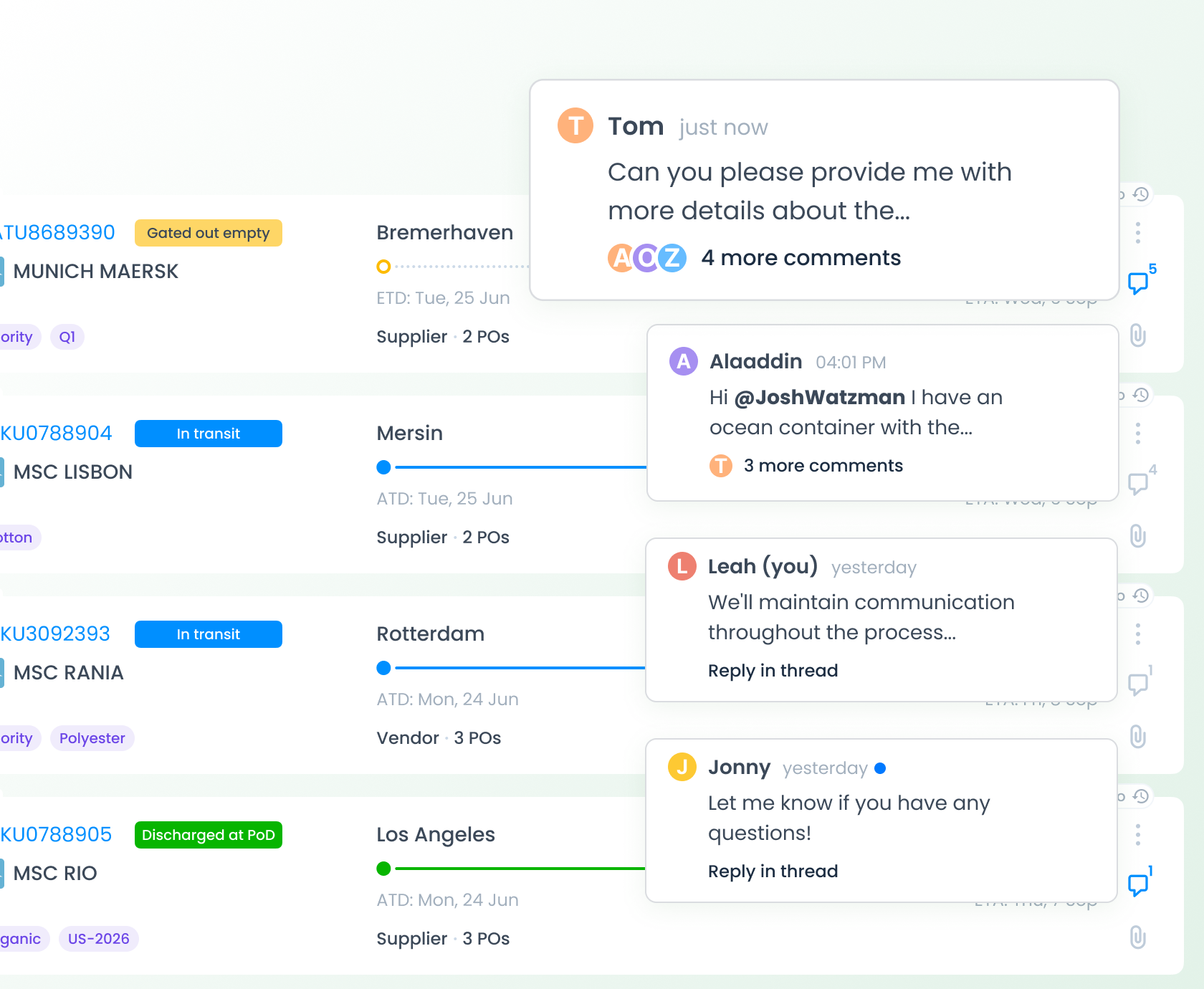 Beacon platform Track landing sreen