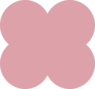 Pink abstract shape formed by four overlapping circles creating a clover-like figure.