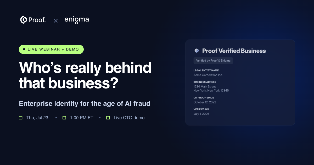 Who's Really Behind That Business?  Enterprise Identity for the Age of AI Fraud