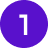 Cercle violet avec le chiffre blanc 1 au centre.