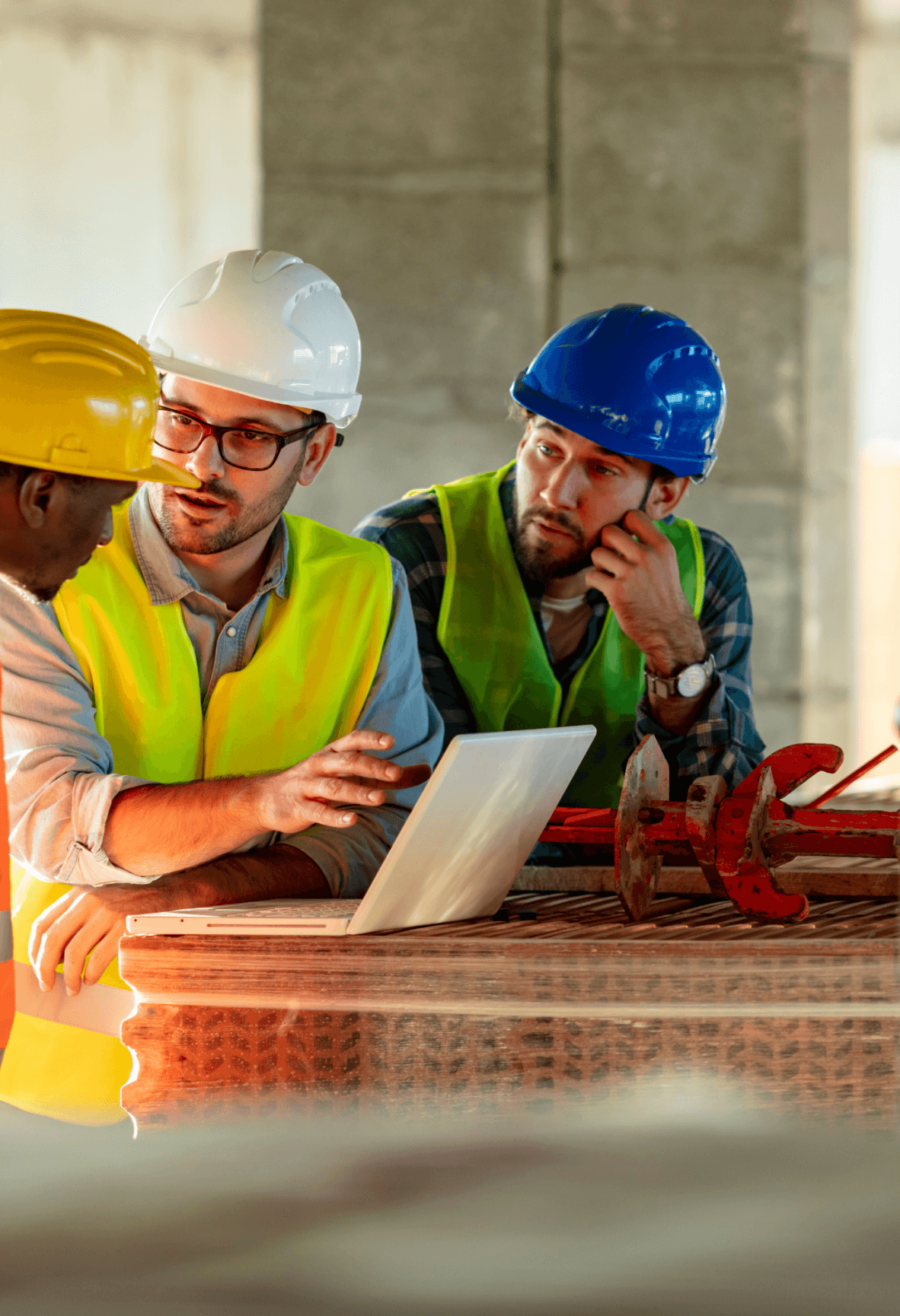 Construction project manager detailing the project details