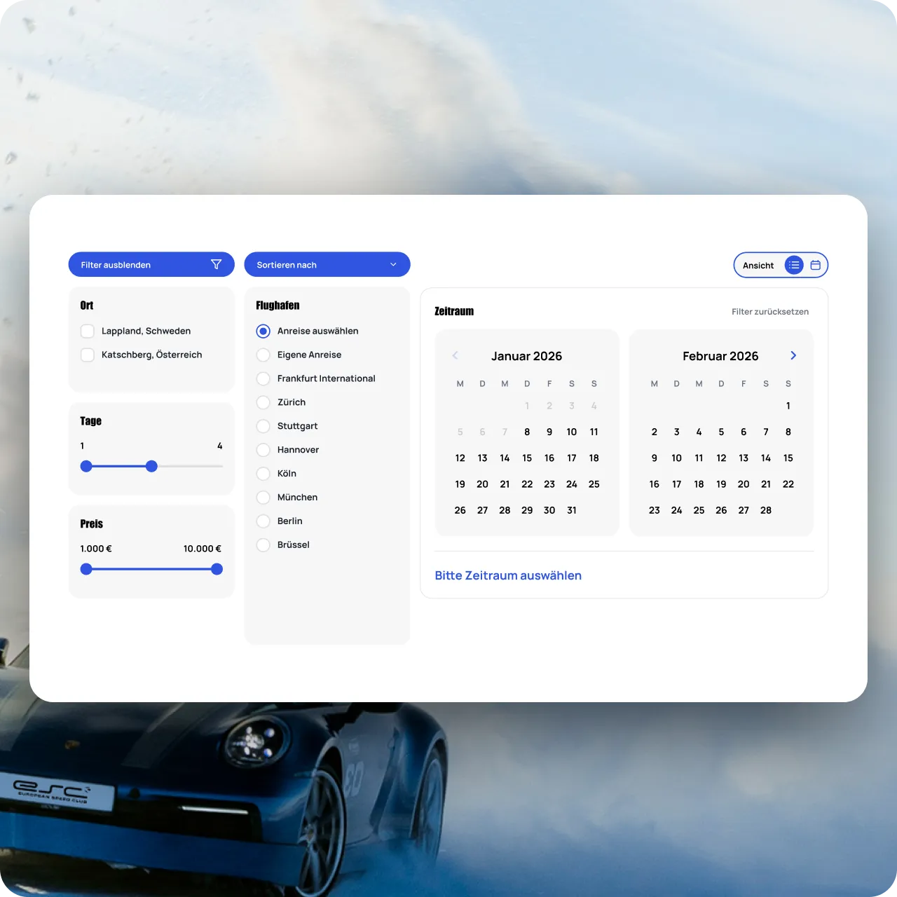 Das innovative Buchungssystem aus der ESC Website