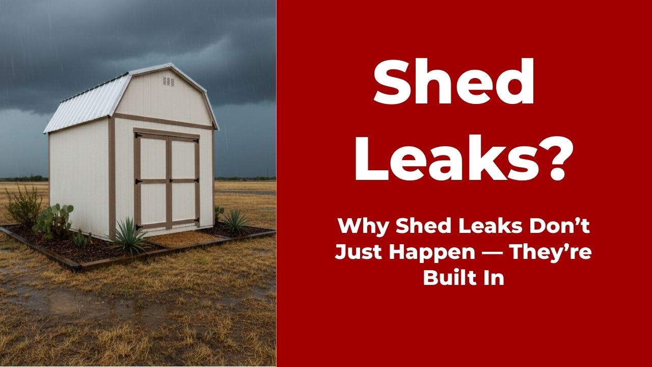 Person moving a shed using a shed mule