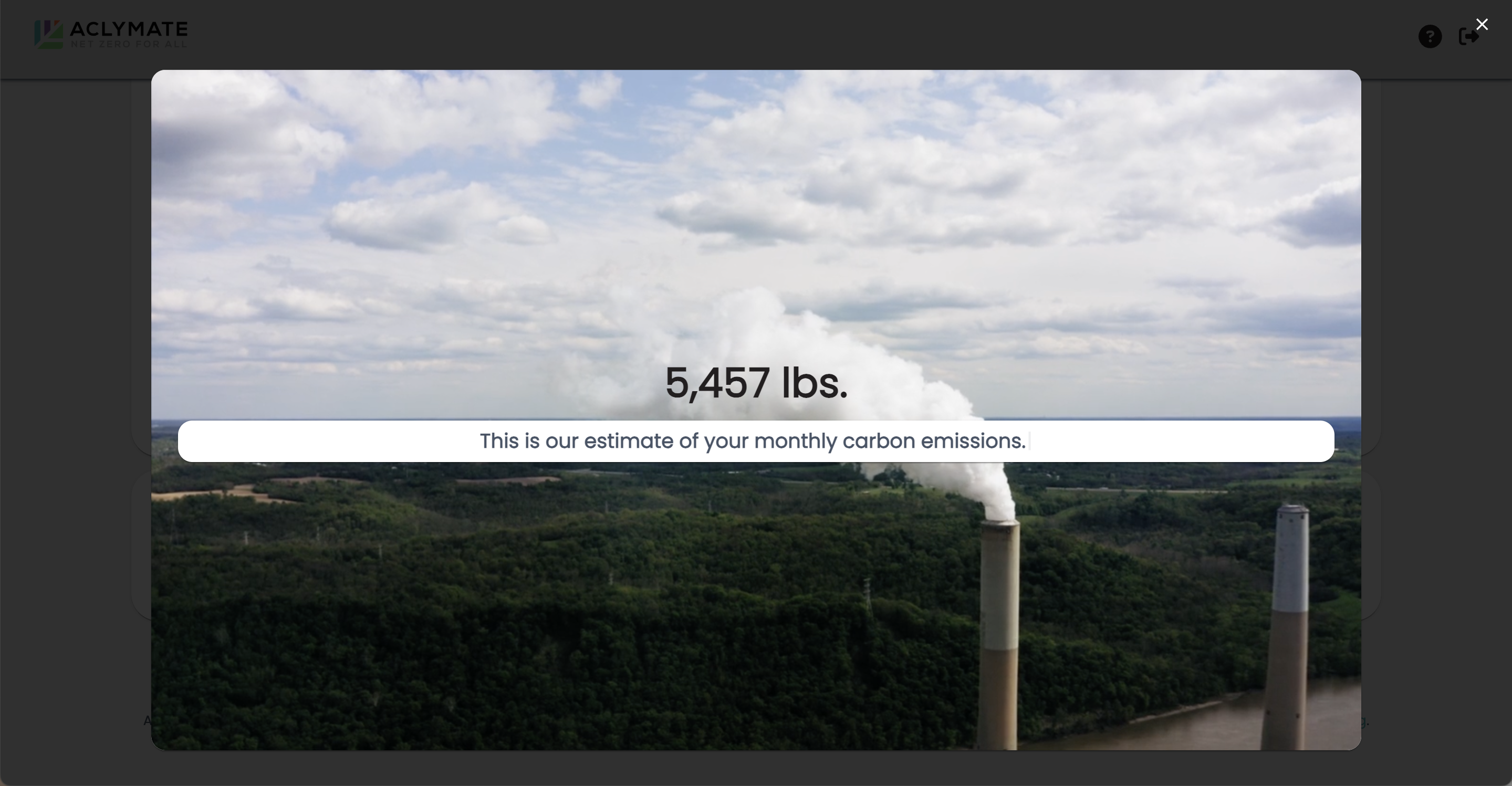 Power plant emissions with carbon footprint estimate.