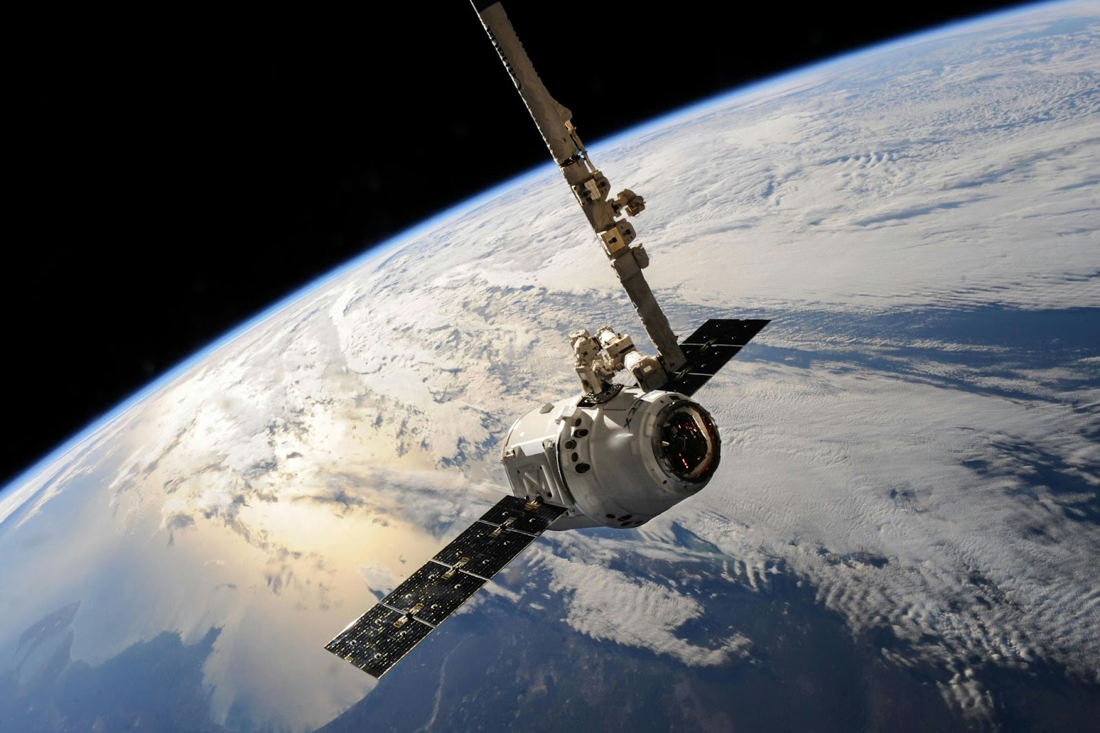 satellite in space over Earth