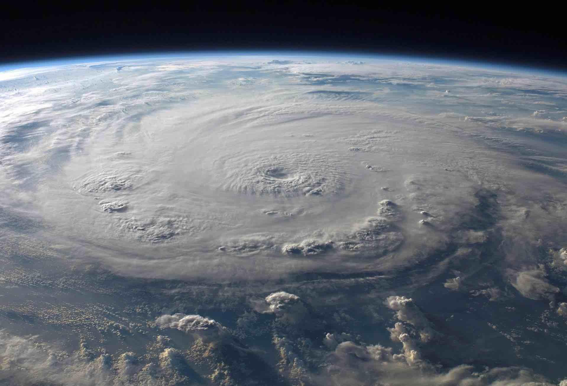 hurricane storm from satellite view