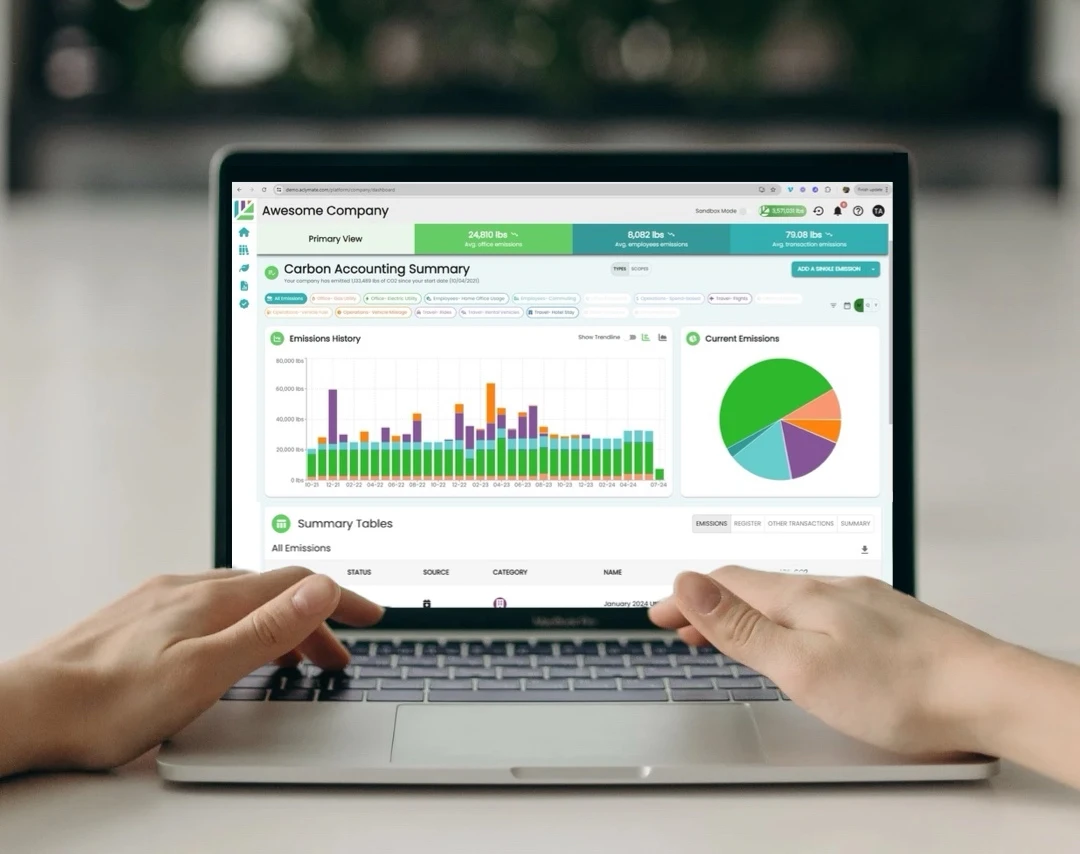 Aclymate sustainability management software