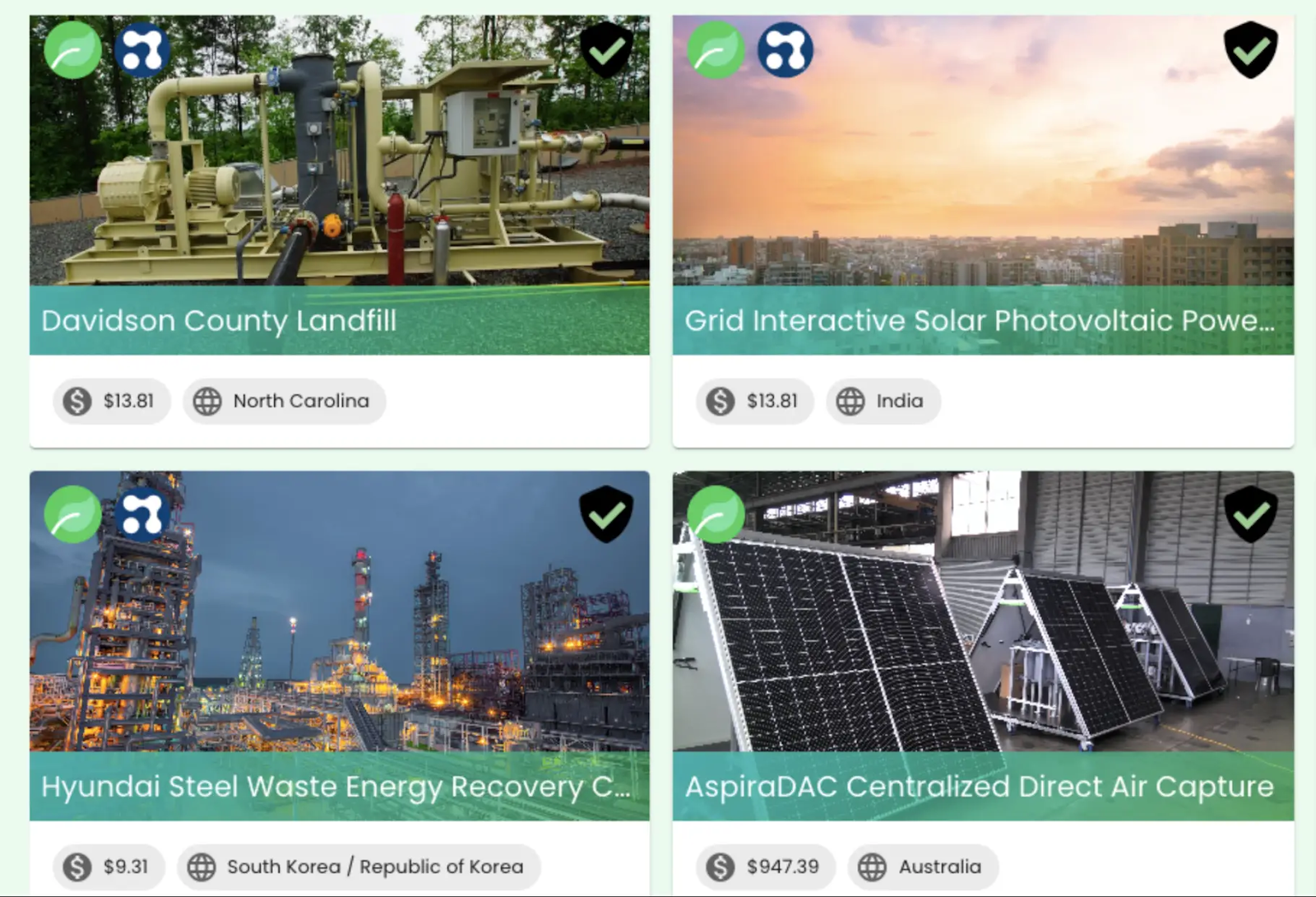 Aclymate verified offset marketplace