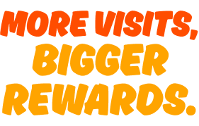 "More visits, bigger rewards" icon