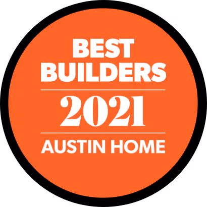 Best Builders 2021 award for JSH by Austin Home