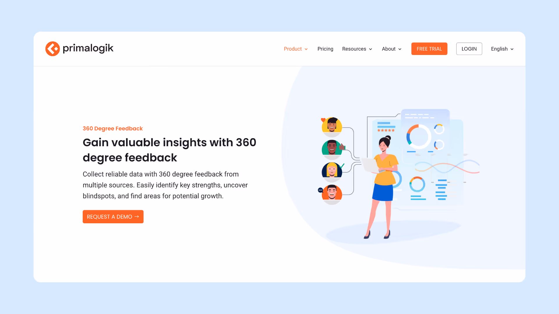 A screenshot of Primalogik's landing page