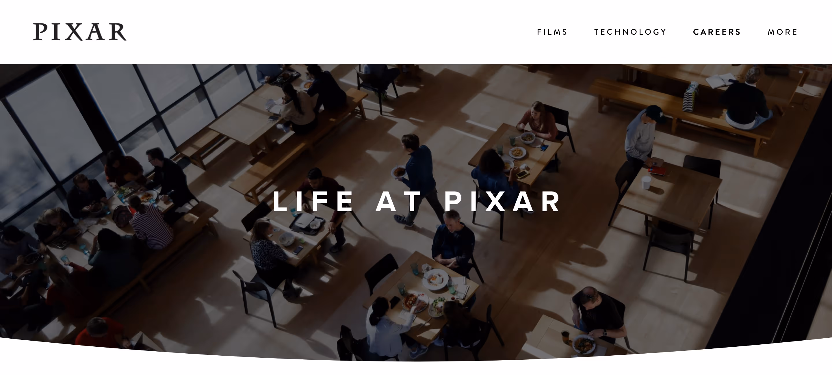 Pixar's homepage