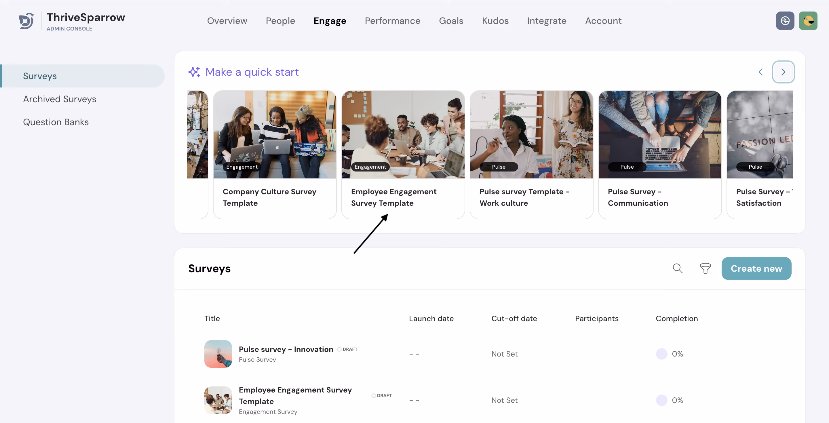 ThriveSparrow's Engage Page