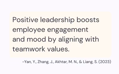 Research fact on the effect of positive leadership on employee engagement.