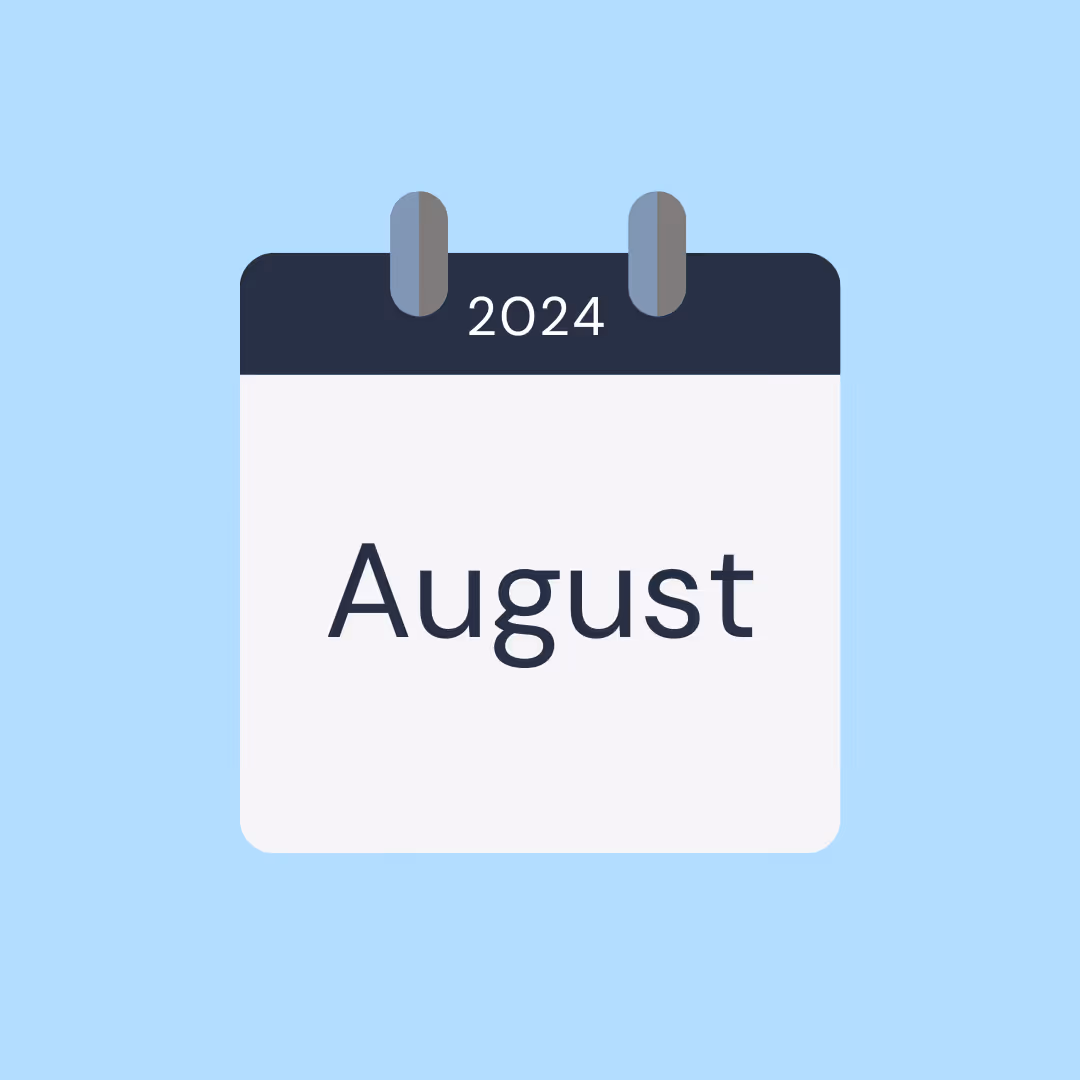 HR calendar for August