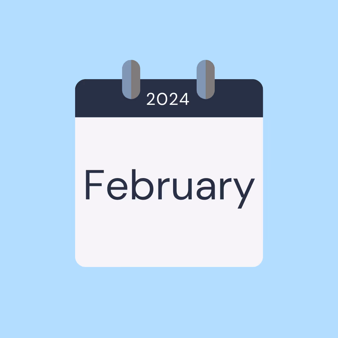 HR calendar for February