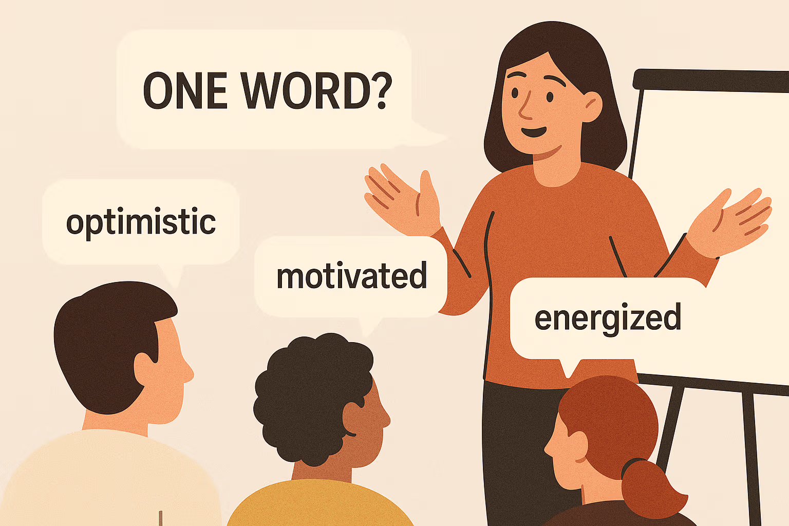 one word icebreaker team activity infographic