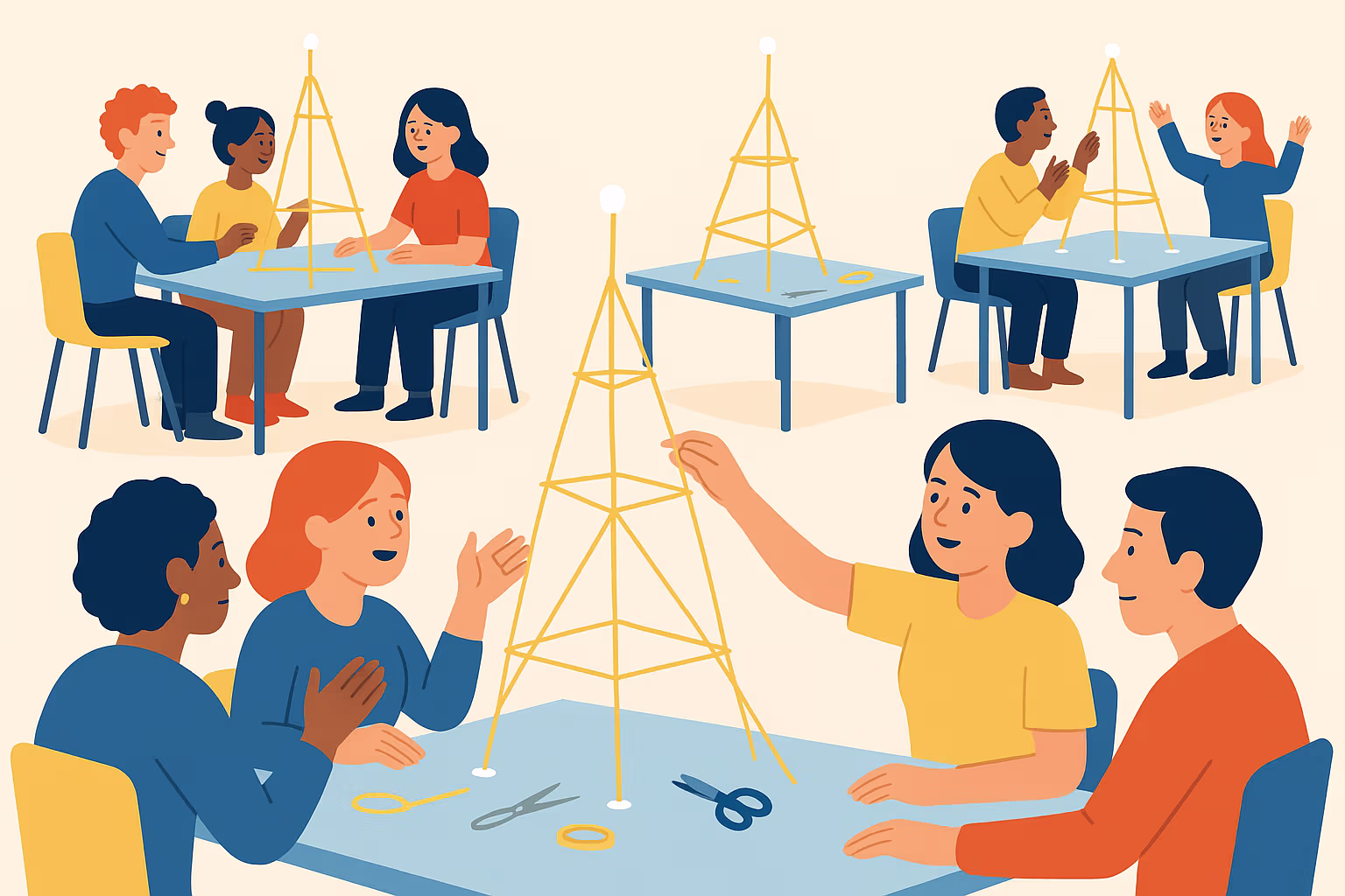 marshmallow tower team activity infographic