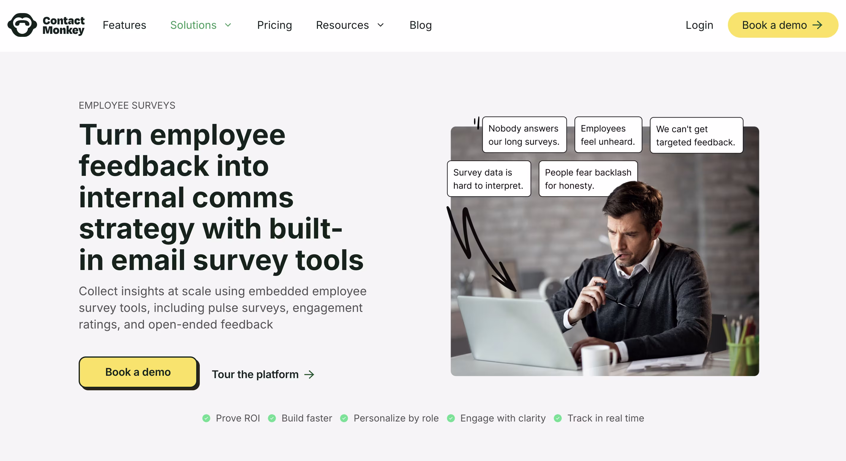 A screenshot of Contact Monkey's homepage