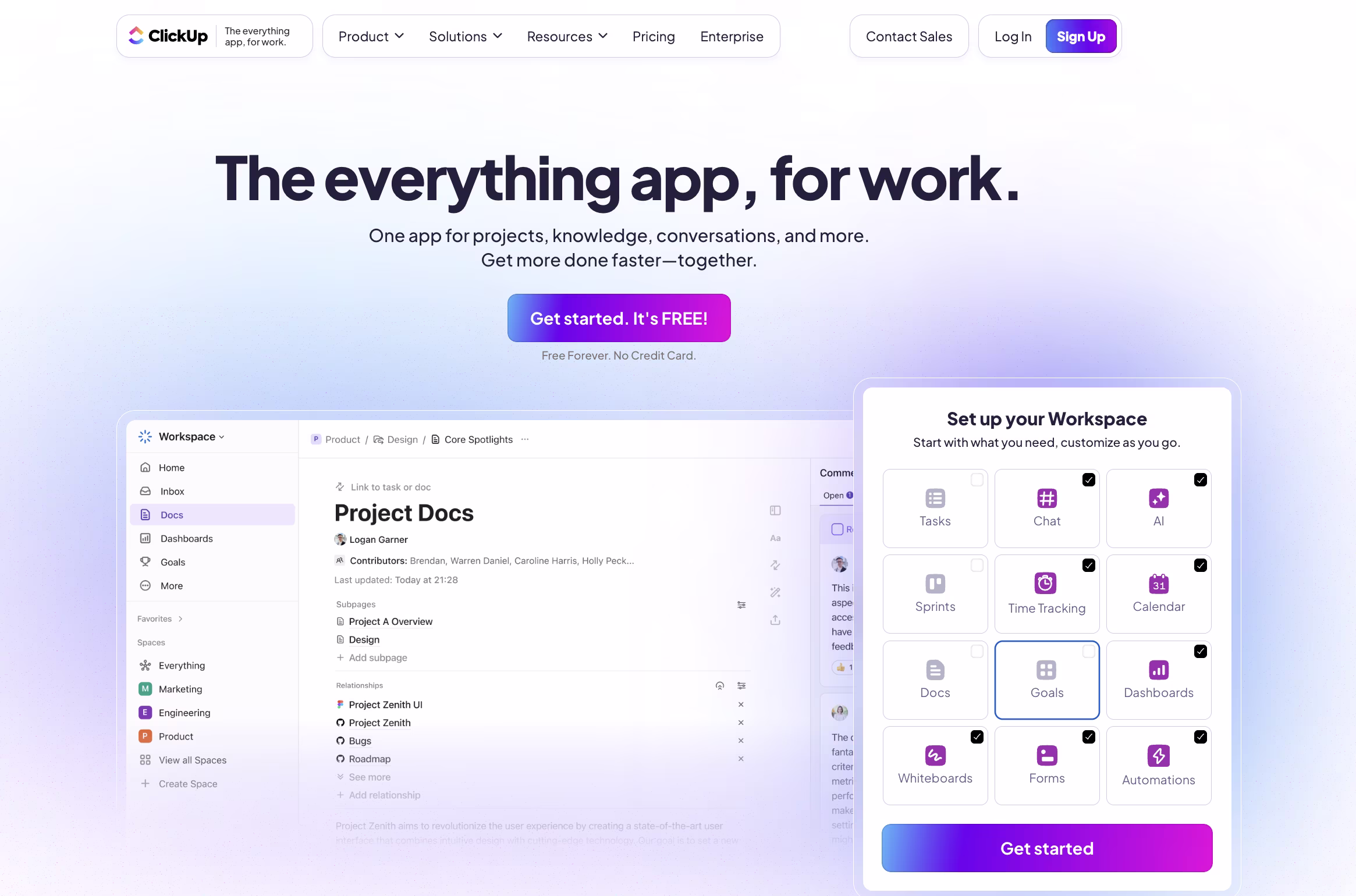 clickup product screenshot