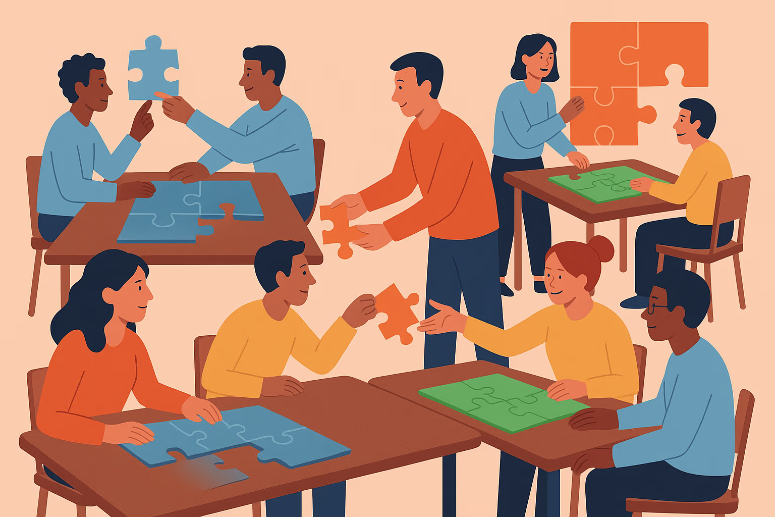 barter puzzle team activity infographic