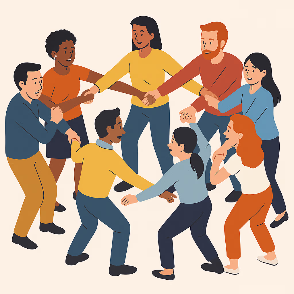 human knot team activity infographic