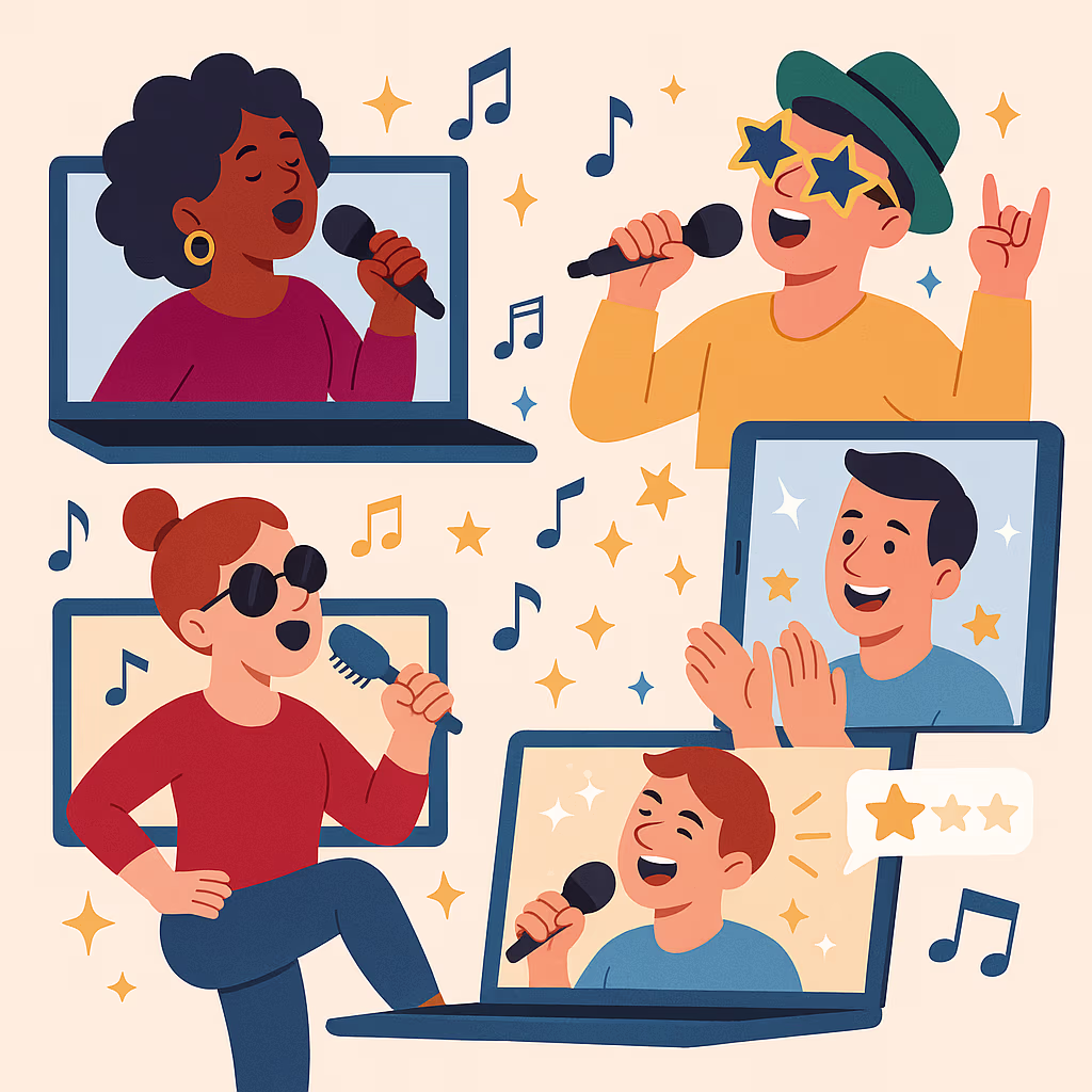 lip sync battle virtual team activity infographic