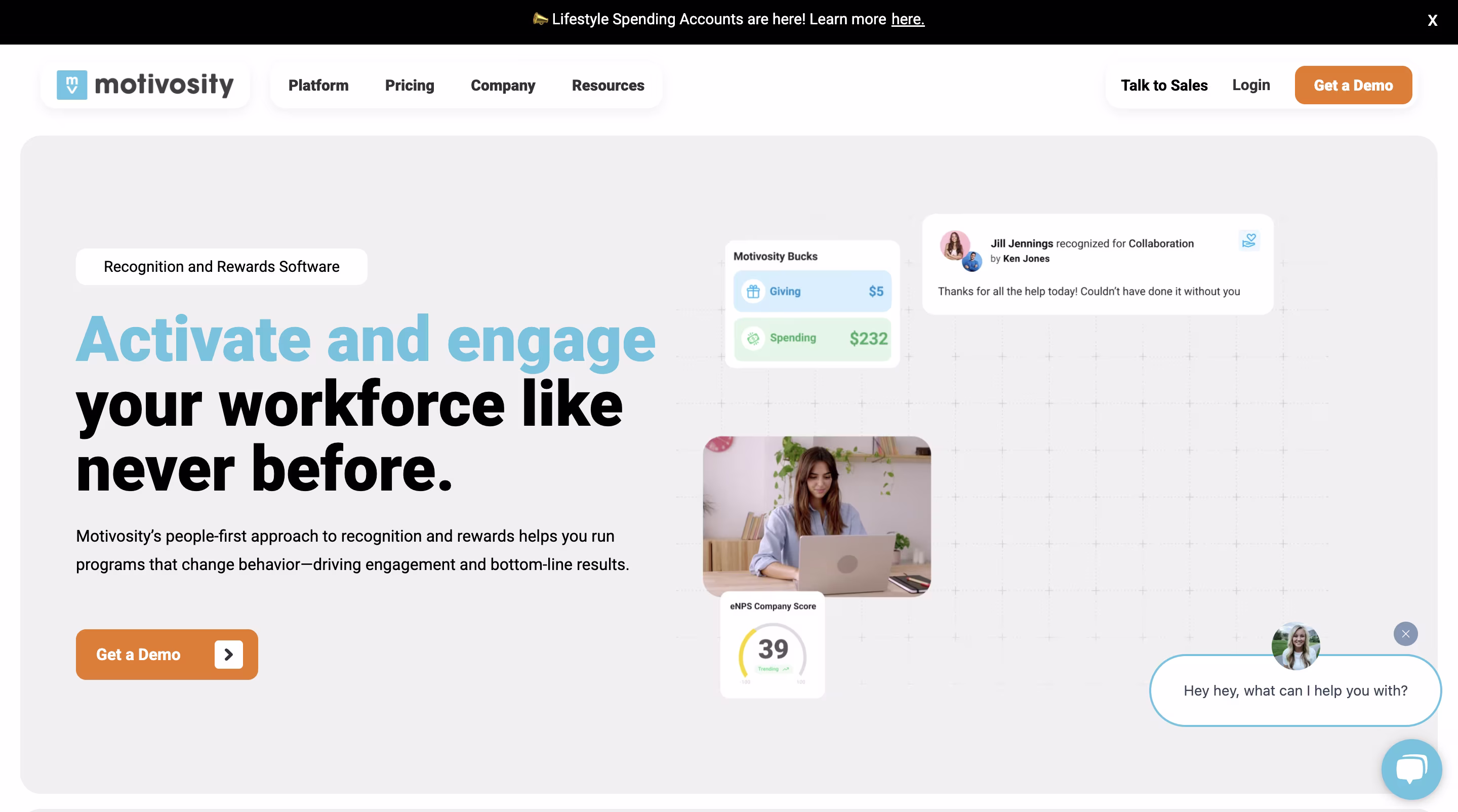 Motivosity Homepage