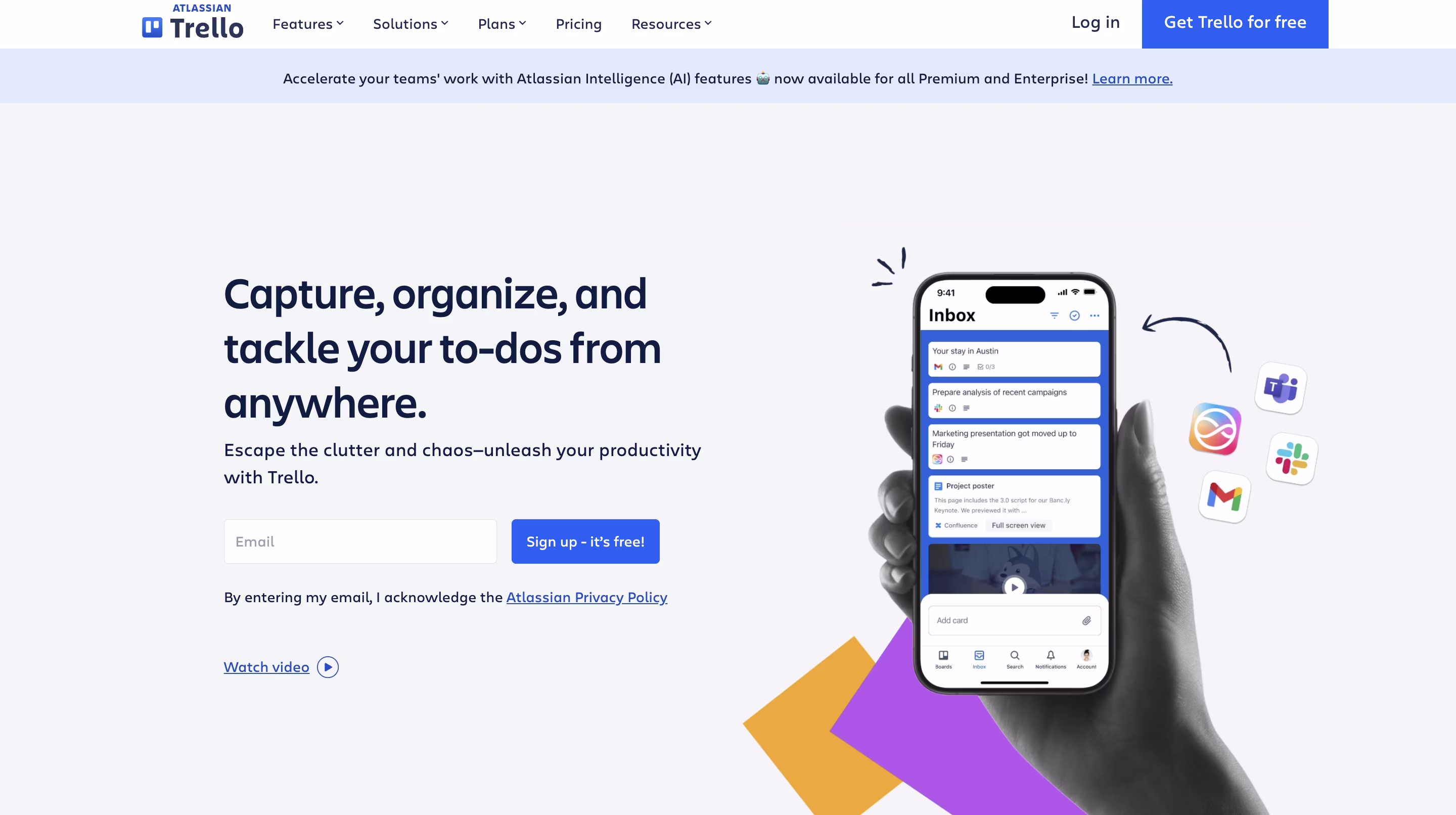 Trello homepage screenshot