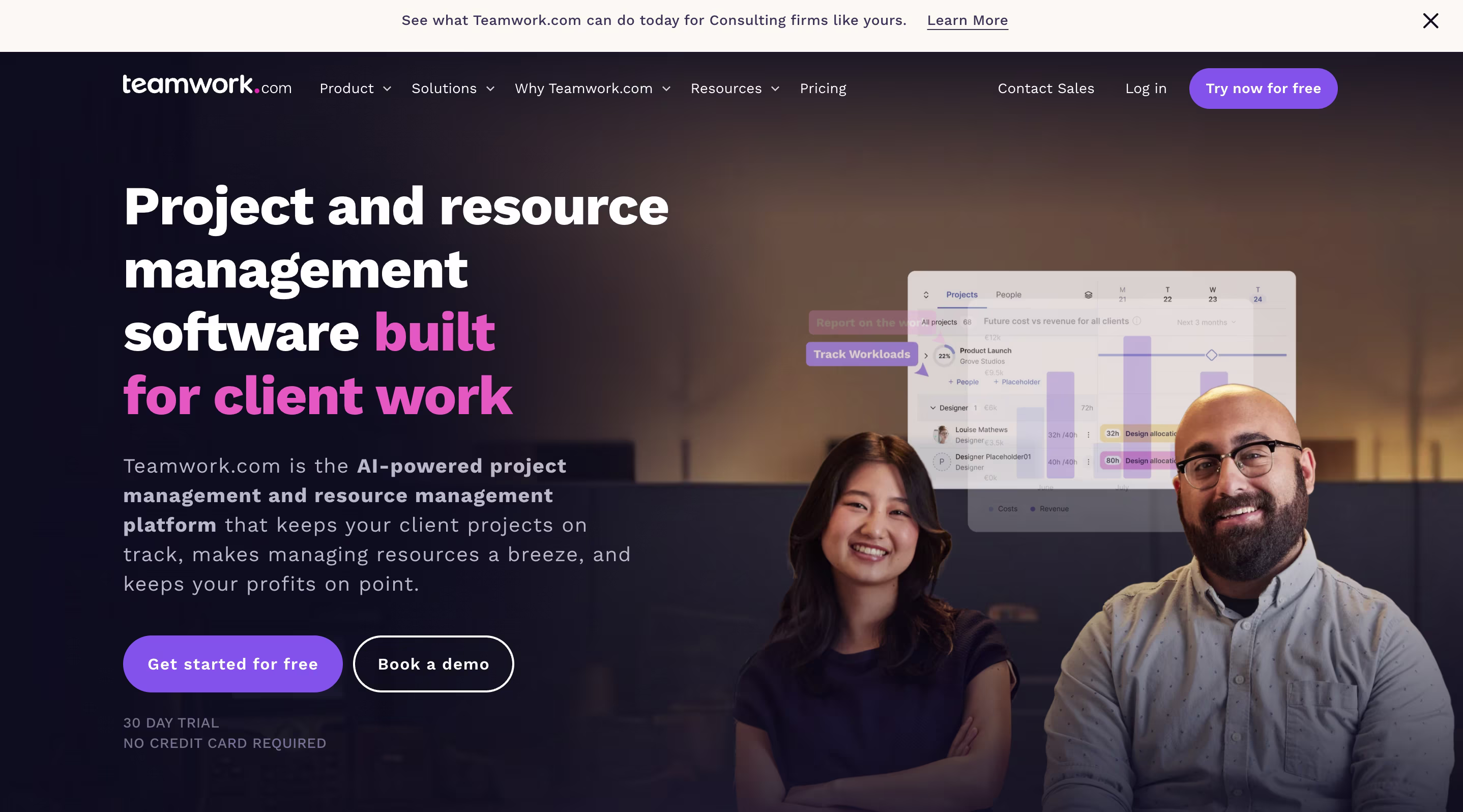 teamwork homepage screenshot