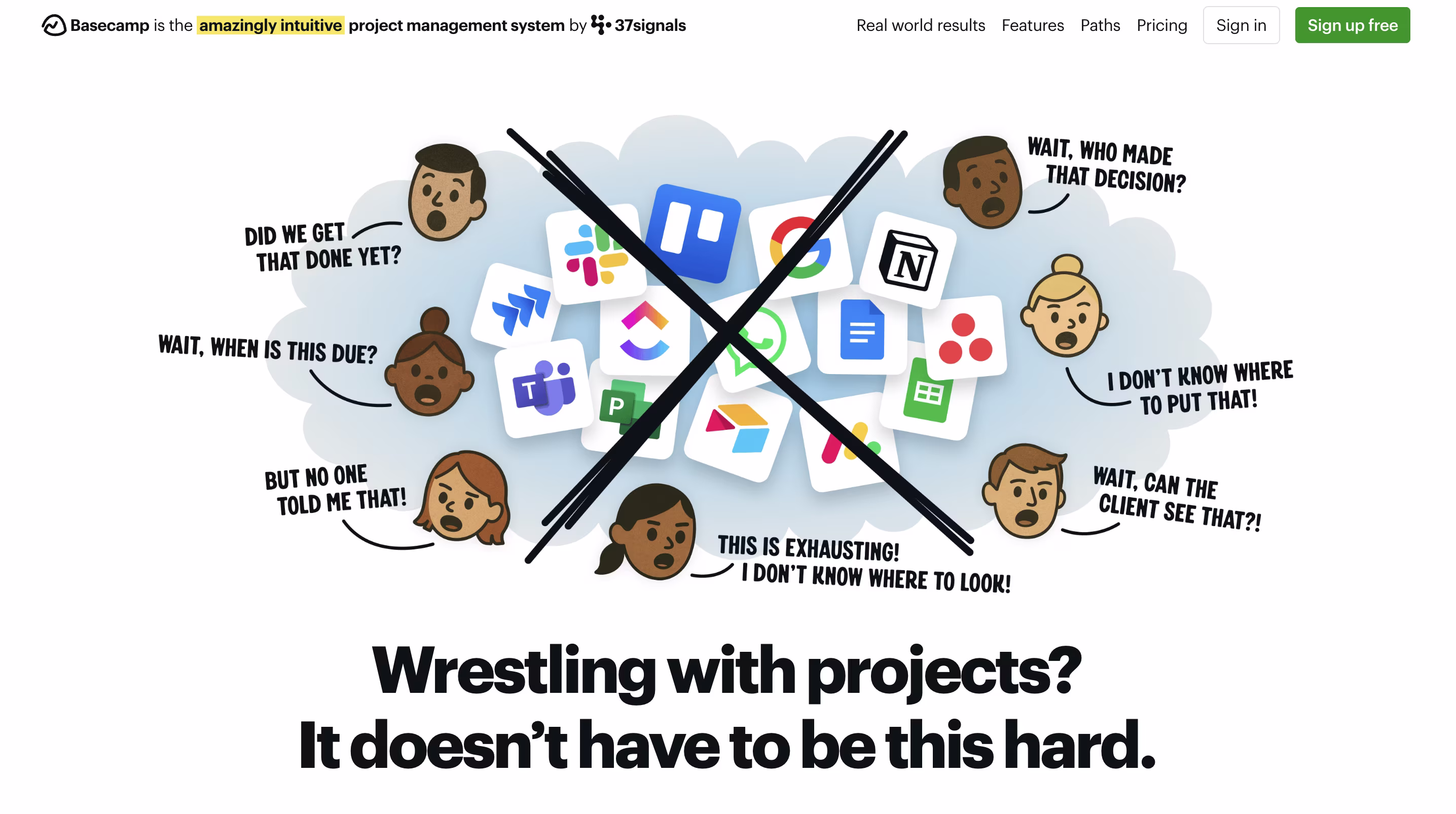Basecamp homepage screenshot