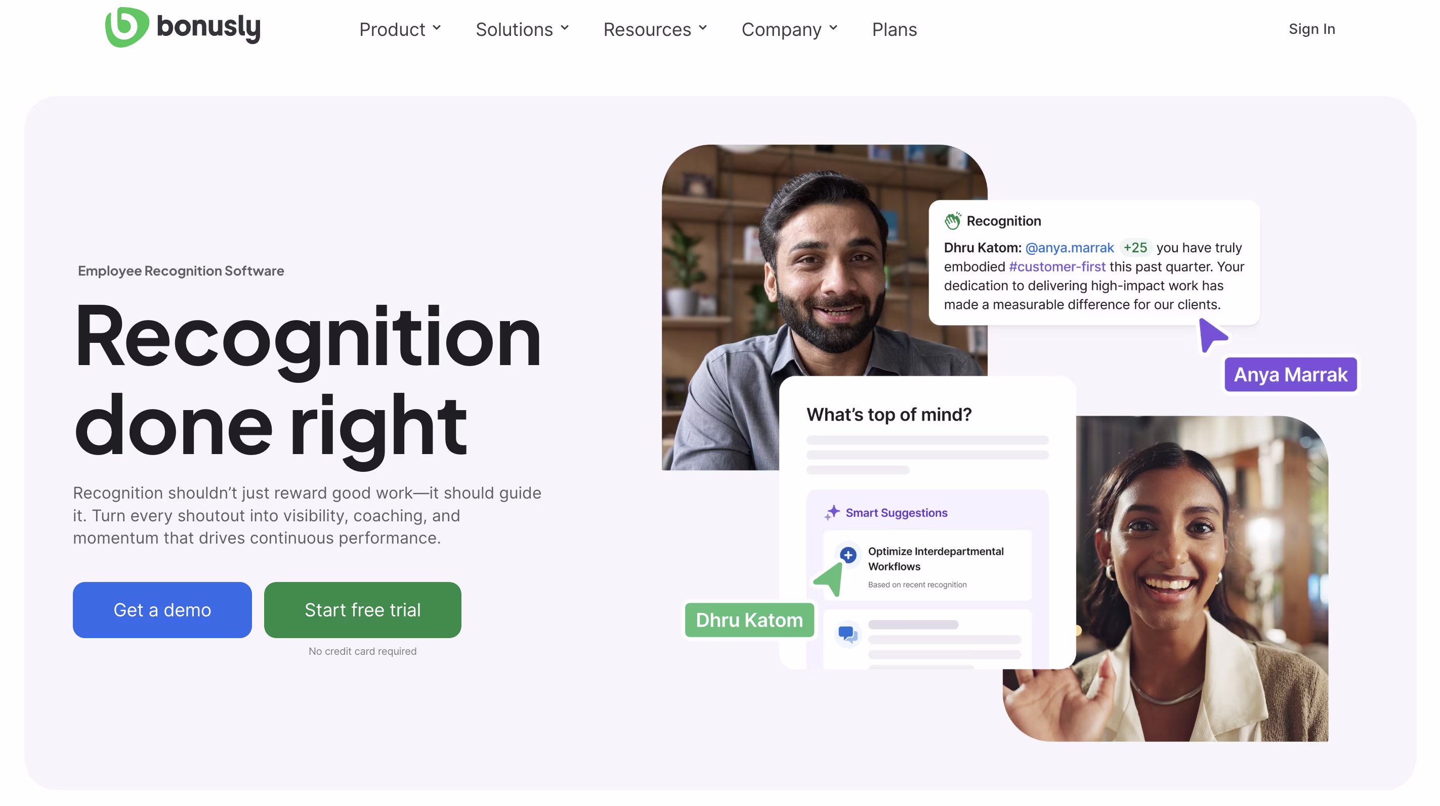 bonusly product screenshot